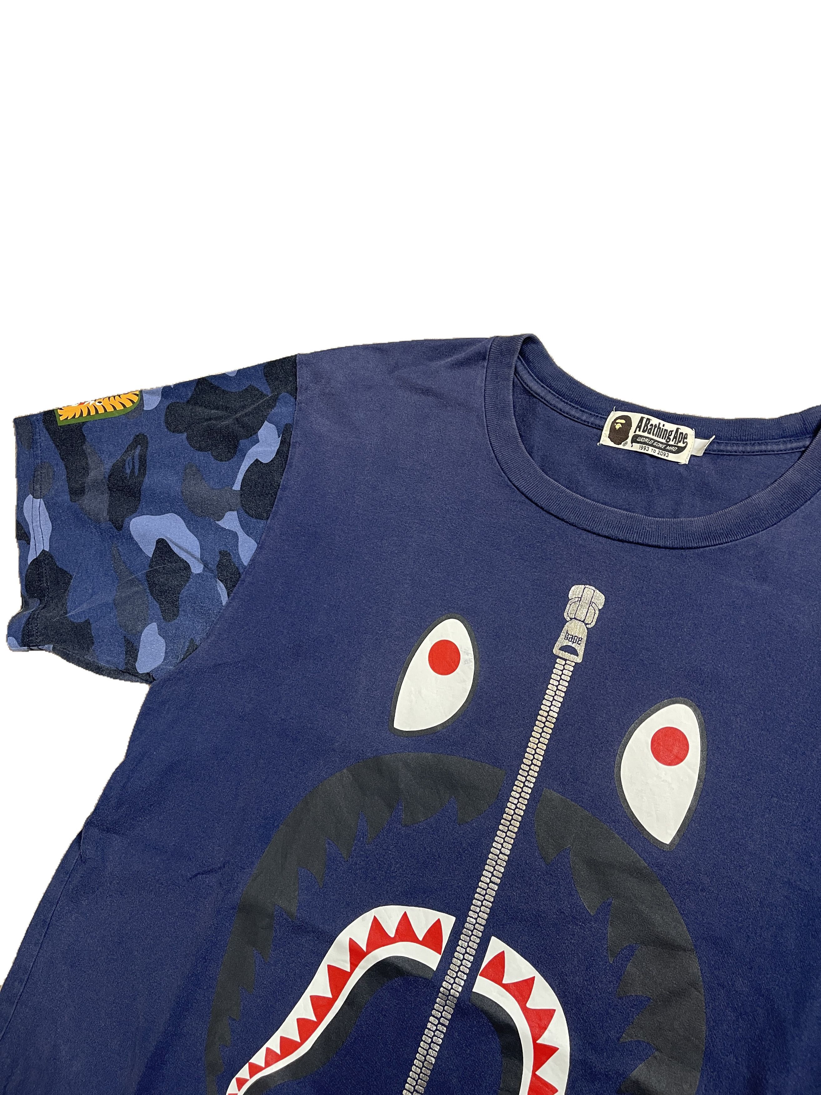 Bape Bape Shark MGM Blue Camo Tee Shirt Size US XL / EU 56 / 4 - 4 Thumbnail