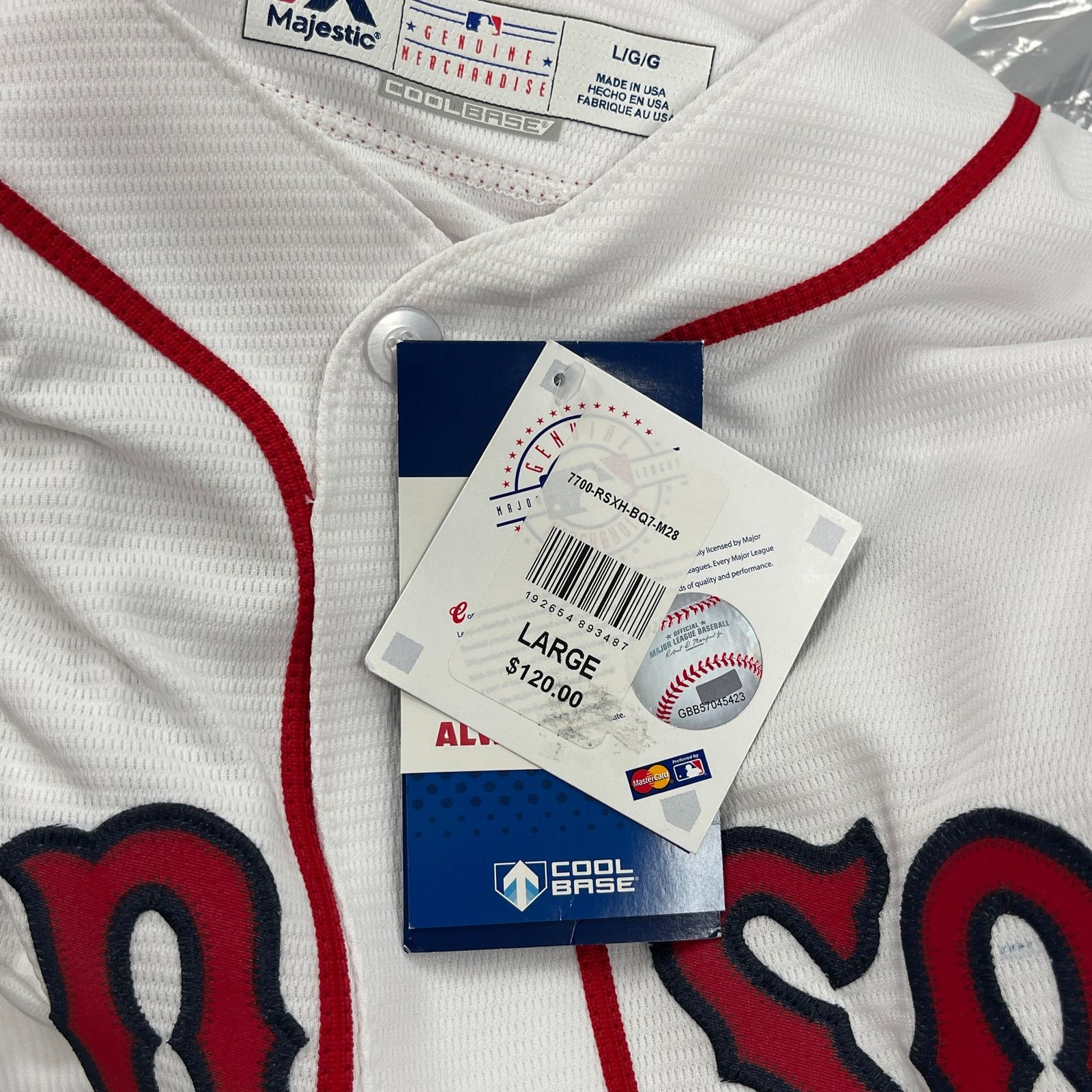 Majestic New J.D. Martinez Boston Red Sox jersey white size Large L Size US L / EU 52-54 / 3 - 4 Thumbnail
