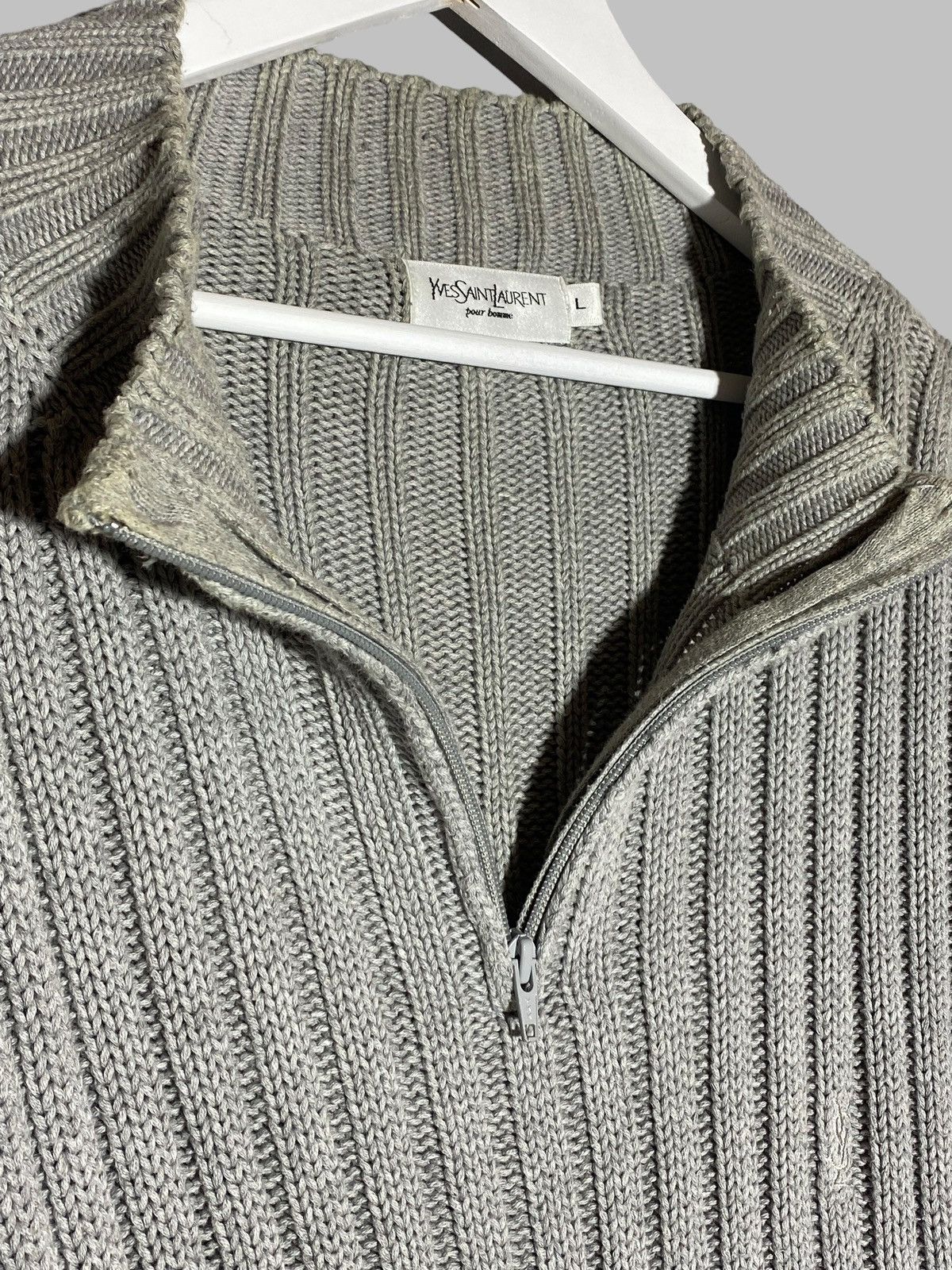 Yves Saint Laurent YSL Yves Saint Laurent 1/4 Zip Knit Pullover Vintage Sweater Size US L / EU 52-54 / 3 - 10 Thumbnail