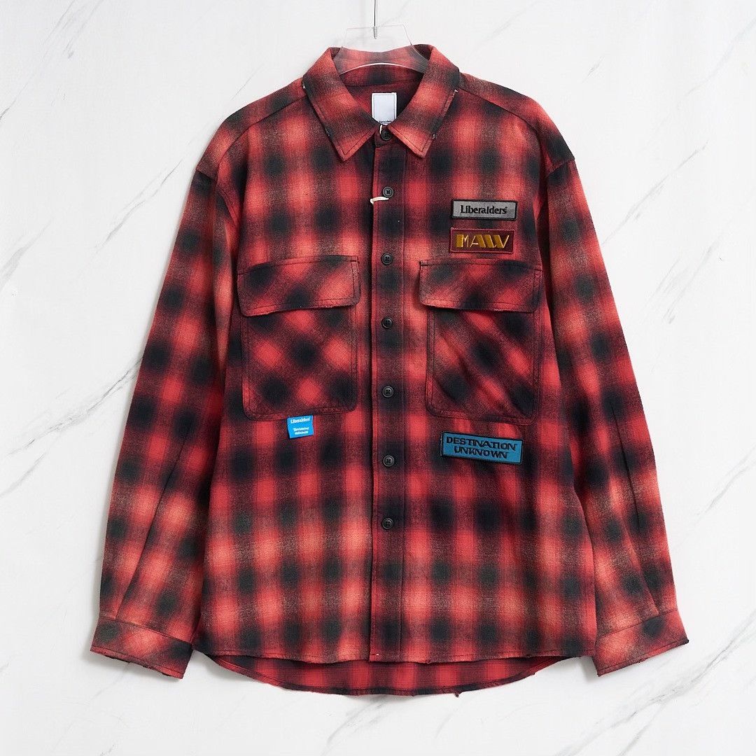 Liberaiders Liberaiders Men's Vintage Distressed Plaid Shirt Size US M / EU 48-50 / 2 - 1 Thumbnail