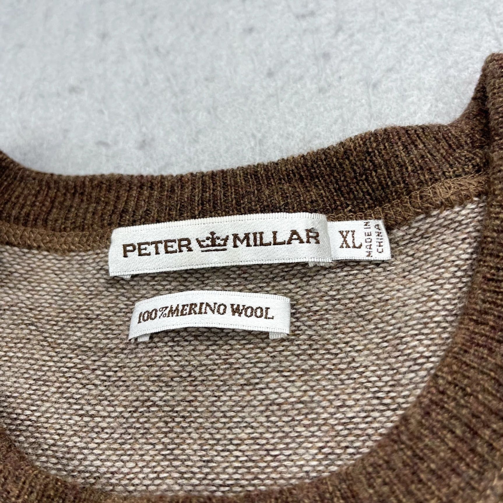 Peter Millar Peter Millar Sweater Mens XL Brown Crewneck 100% Merino Wool Elbow Patch Knit Pullover Classic Golf Style Size US XL / EU 56 / 4 - 4 Thumbnail