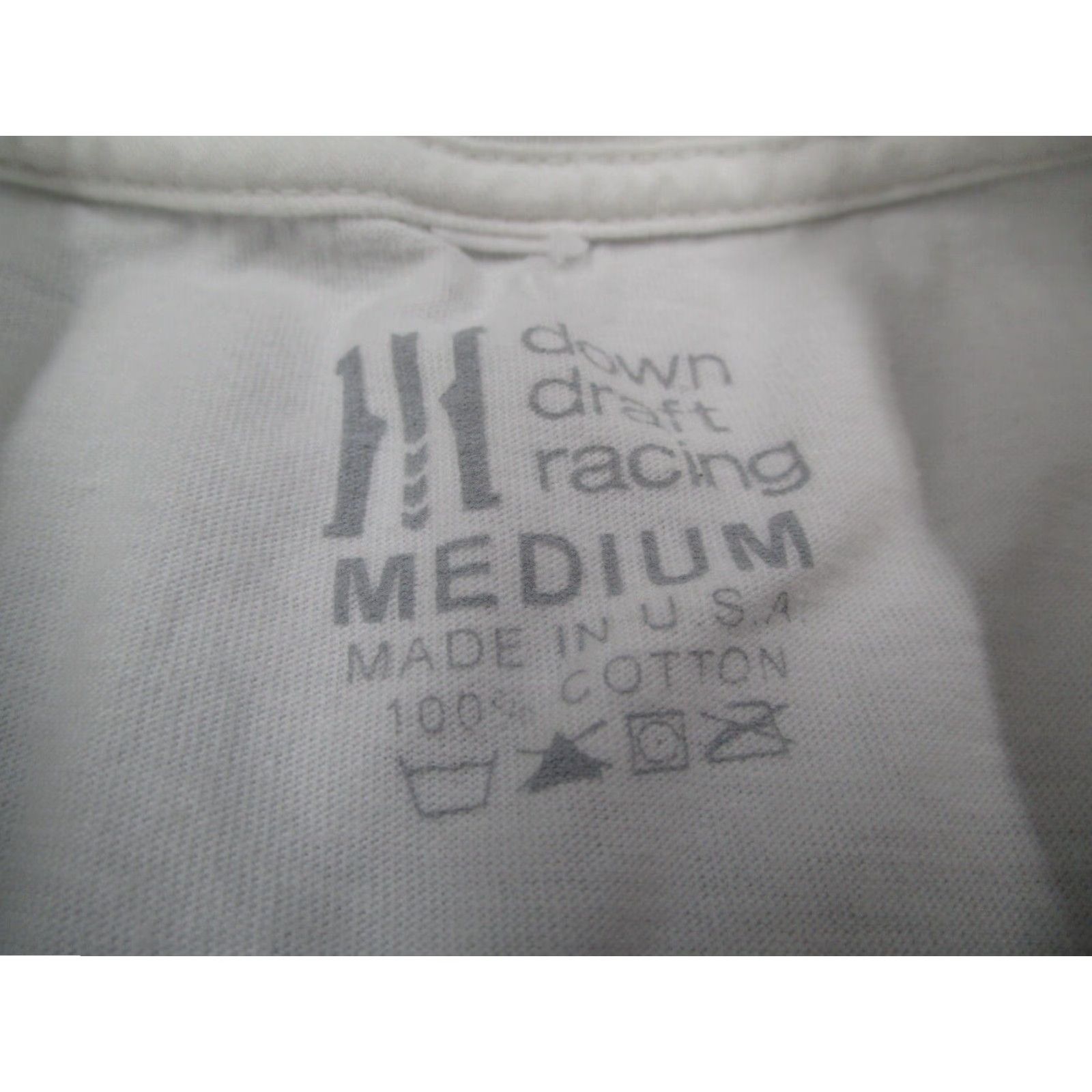 Vintage Down Draft Racing Mens White Shirt Medium M Made in USA Size US M / EU 48-50 / 2 - 2 Thumbnail