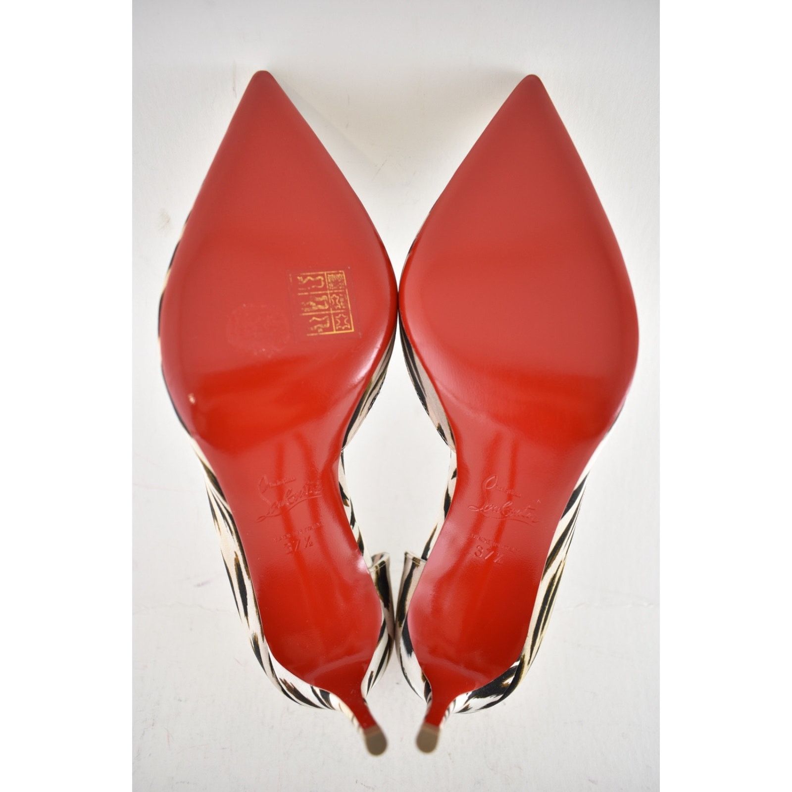 Christian Louboutin Christian Louboutin Iriza 85 Cheetah Crepe Satin Pump 37.5 Size US 7.5 / IT 37.5 - 10 Thumbnail