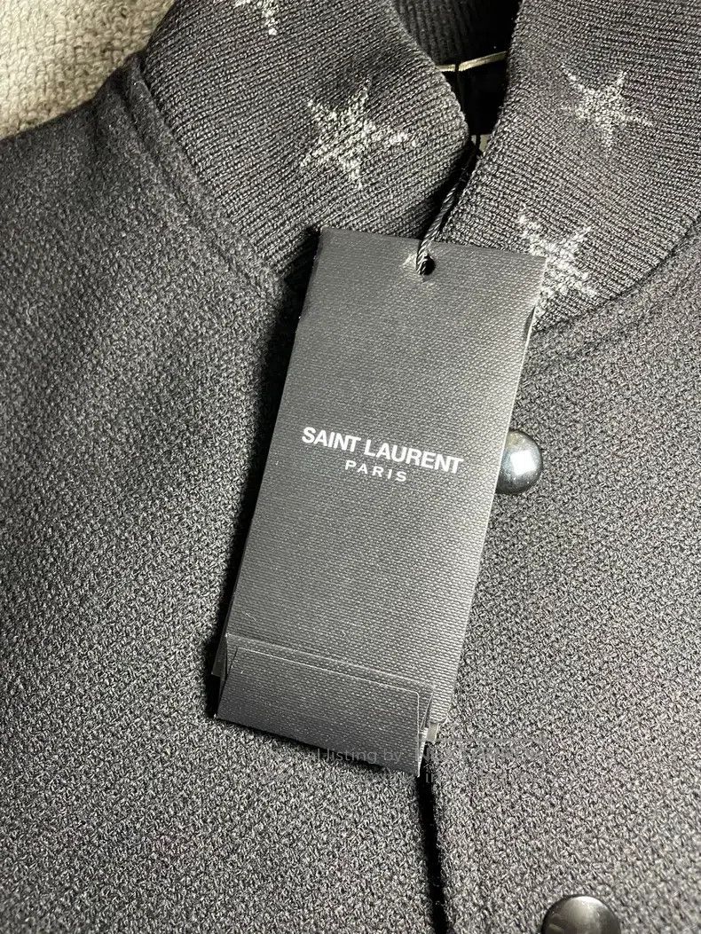 Saint Laurent Paris Saint Laurent Paris Black Leather and Sequin Starry Sparkl Size US S / EU 44-46 / 1 - 4 Thumbnail