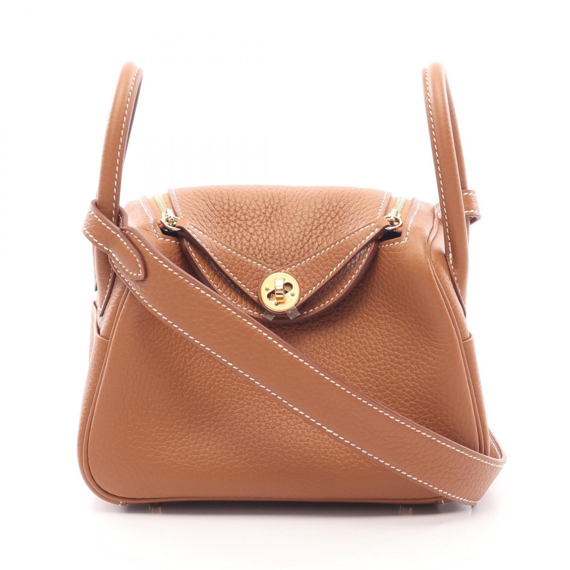 Hermes Hermes Lindy Mini Shoulder Bag/Handbag, Leather, Taurillon Clemence, Brown Tone Size ONE SIZE - 1 Thumbnail