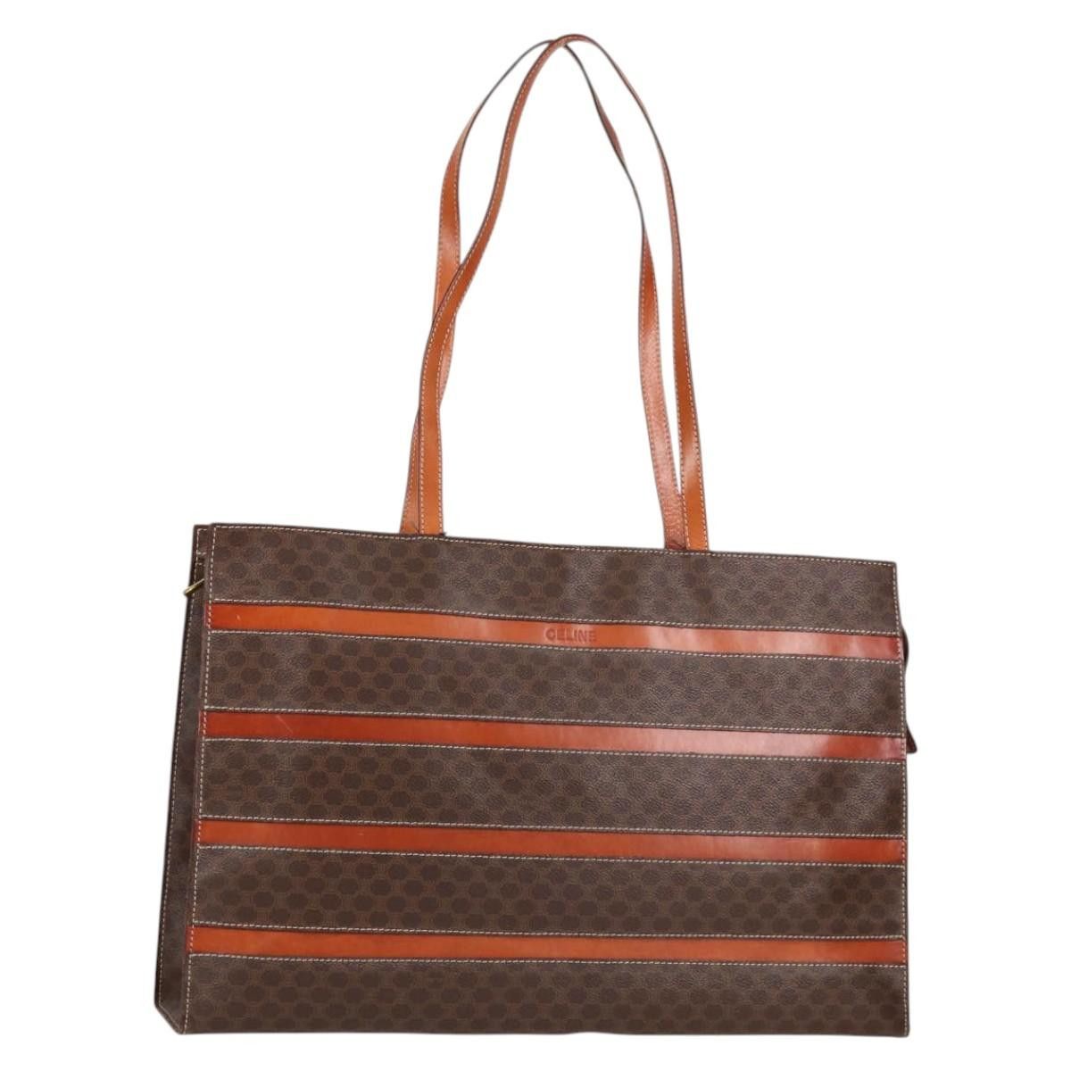 Celine CELINE Macadam Canvas Tote Bag Pvc Leather Brown Gold Size ONE SIZE - 1 Thumbnail