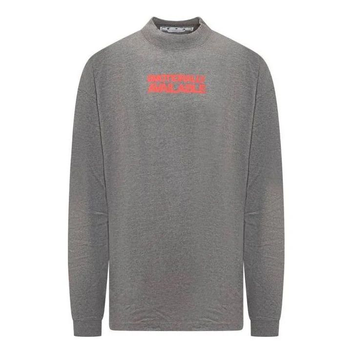 Off-White o1gr1nt0125 Emotion Arrow Over Mockneck T-Shirt Melange Grey Size US M / EU 48-50 / 2 - 1 Thumbnail