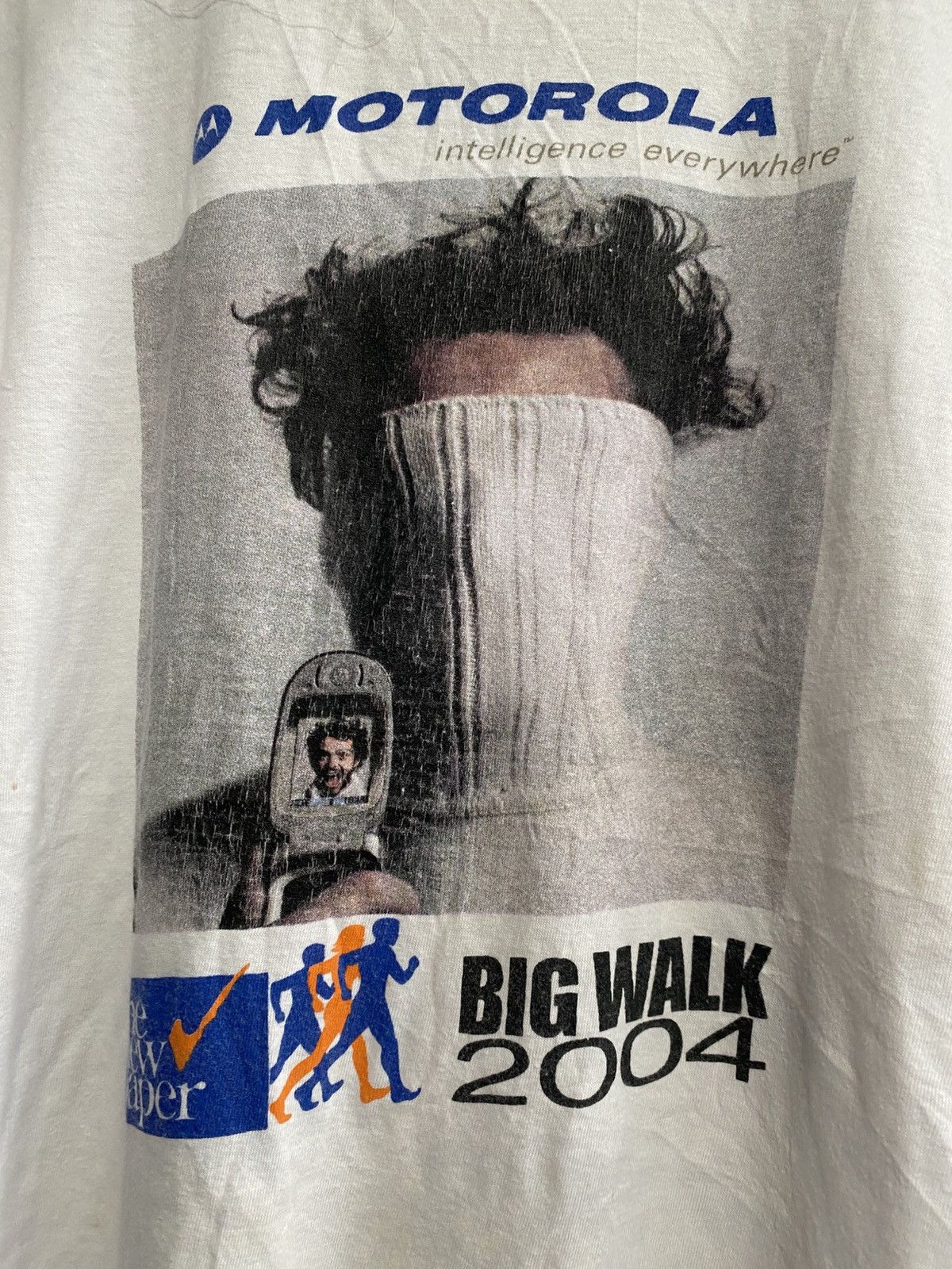 Vintage Vintage Very Rare Motorola Big Walk 2004 with Scary Man Tee Size US L / EU 52-54 / 3 - 3 Thumbnail
