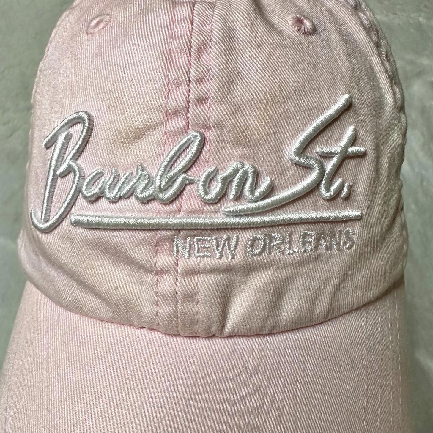 Designer Bourbon St. New Orleans Pink Baseball Cap Adjustable Unisex Size ONE SIZE - 6 Thumbnail