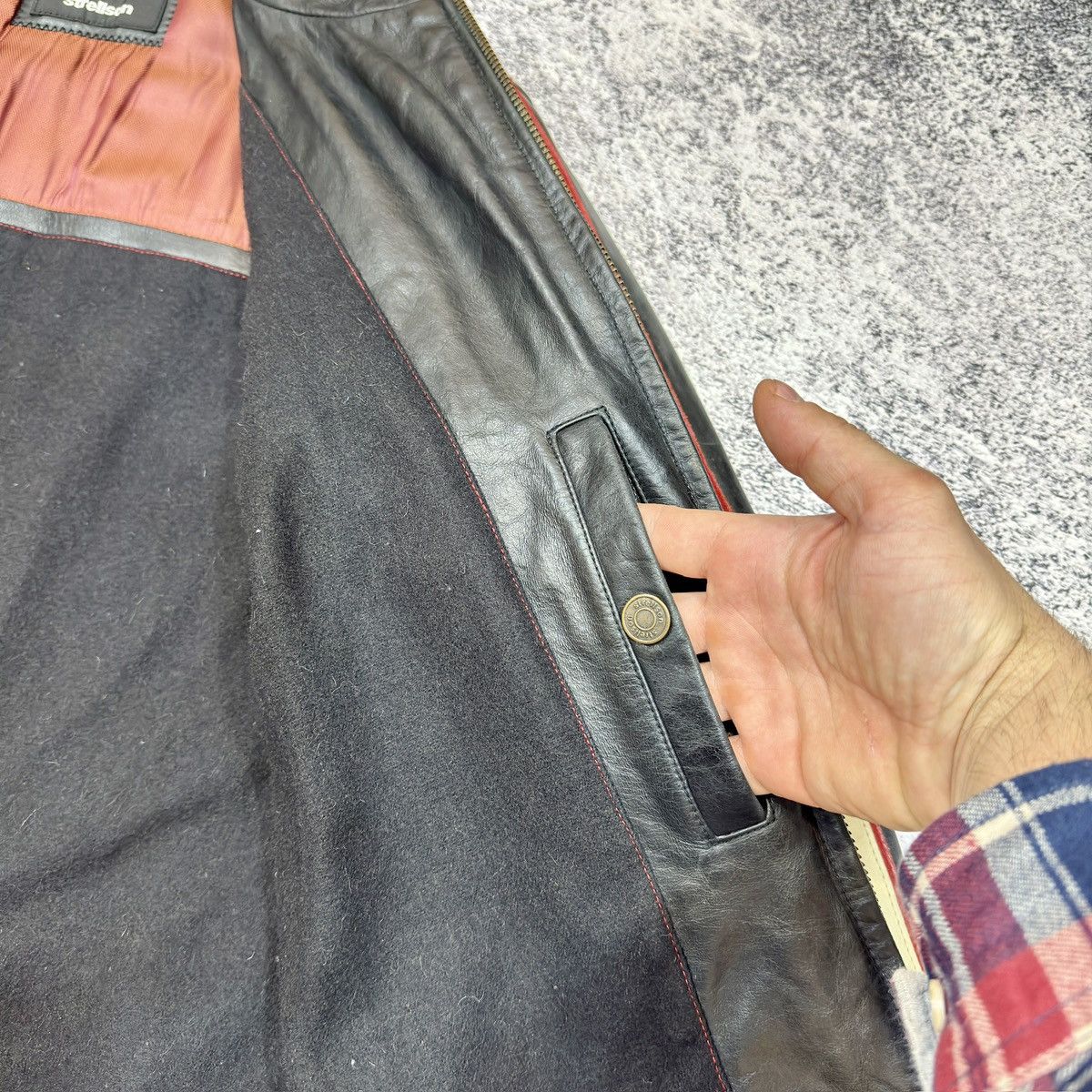 Strellson Strellson Mens Leather Jacket Wool Lining 48 size M Size US M / EU 48-50 / 2 - 14 Thumbnail