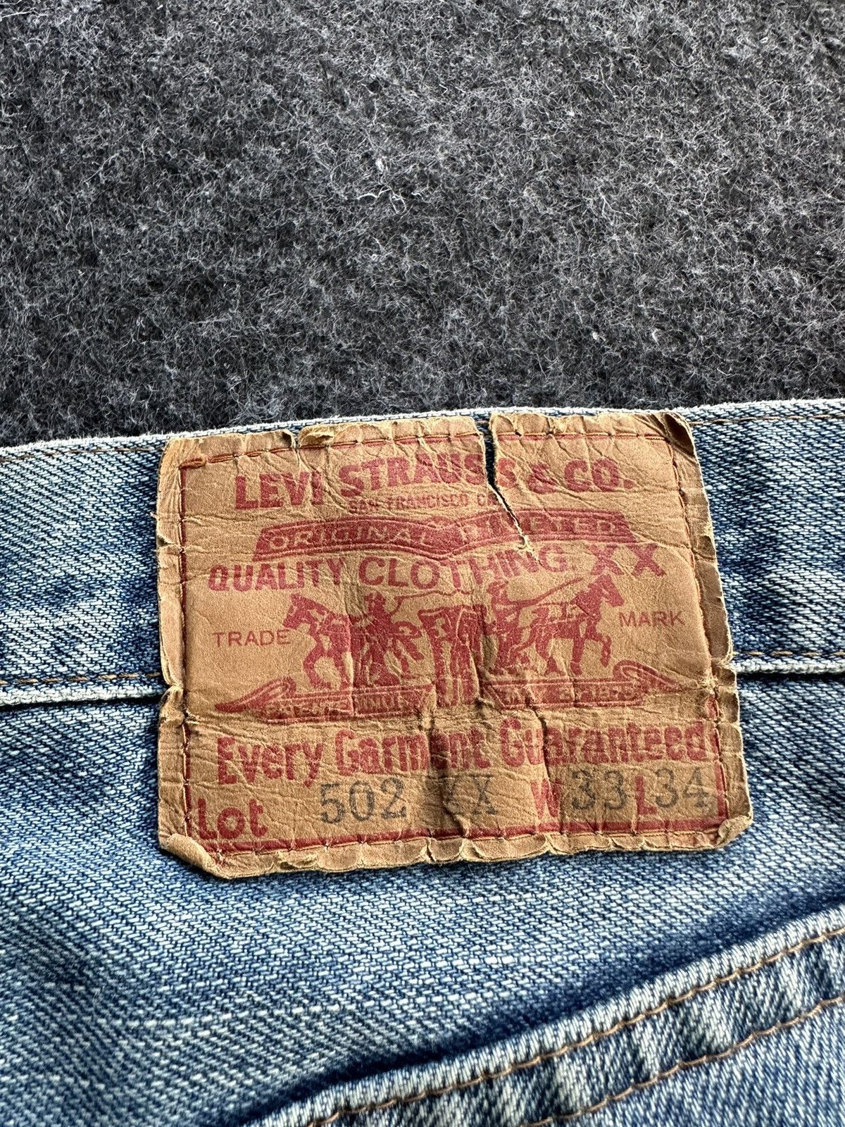 Levi's Vintage LVC 502 XX Crop Dirty Denim D477 Size US 32 / EU 48 - 7 Thumbnail