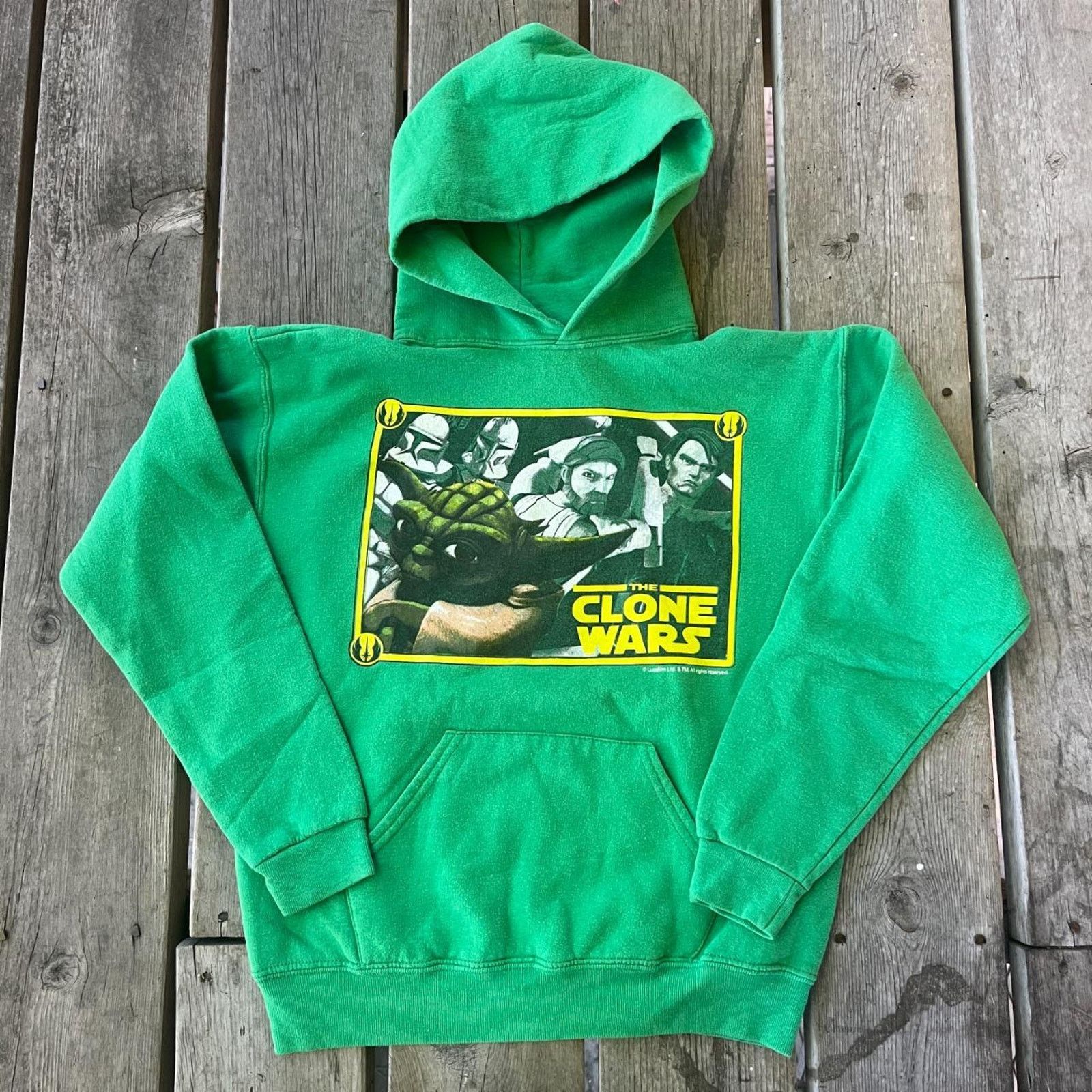 Star Wars Vintage Star Wars The Clone Wars Green Youth Large Hoodie Size US L / EU 52-54 / 3 - 1 Thumbnail