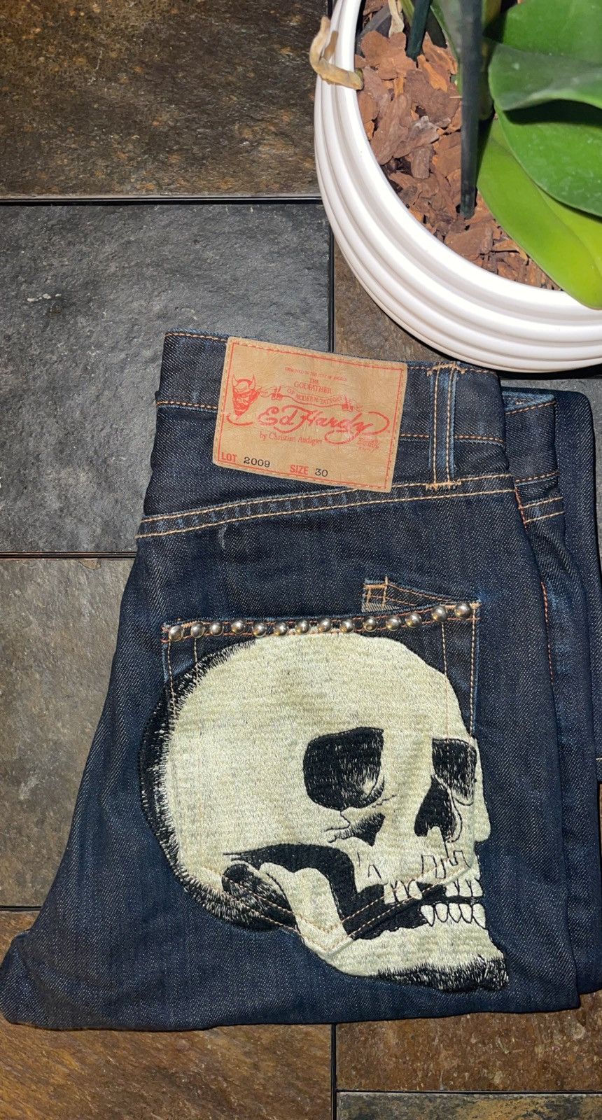 Ed Hardy 2009 Ed Hardy Skull Jeans Black Size US 30 / EU 46 - 1 Thumbnail