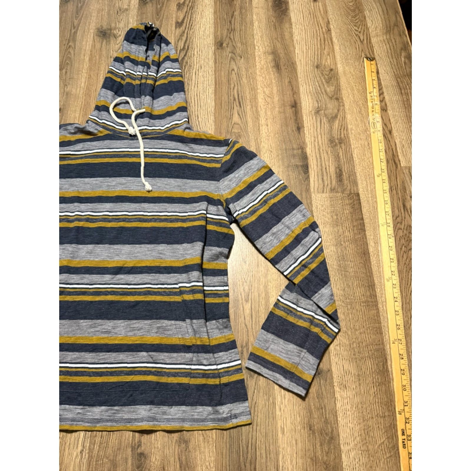Vintage Urban Pipeline Shirt Men’s Small Blue Grey Yellow Striped Long Sleeve Hooded Size US S / EU 44-46 / 1 - 4 Thumbnail