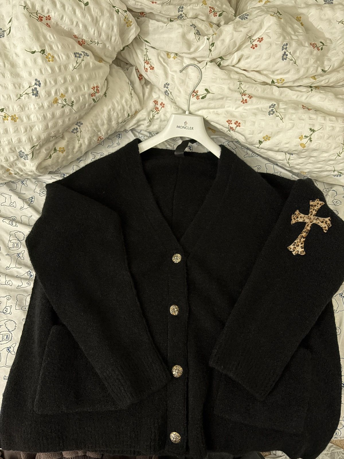 Chrome Hearts Chrome Hearts Leopard leather cross patch cashmere cardigan Size US M / EU 48-50 / 2 - 9 Thumbnail