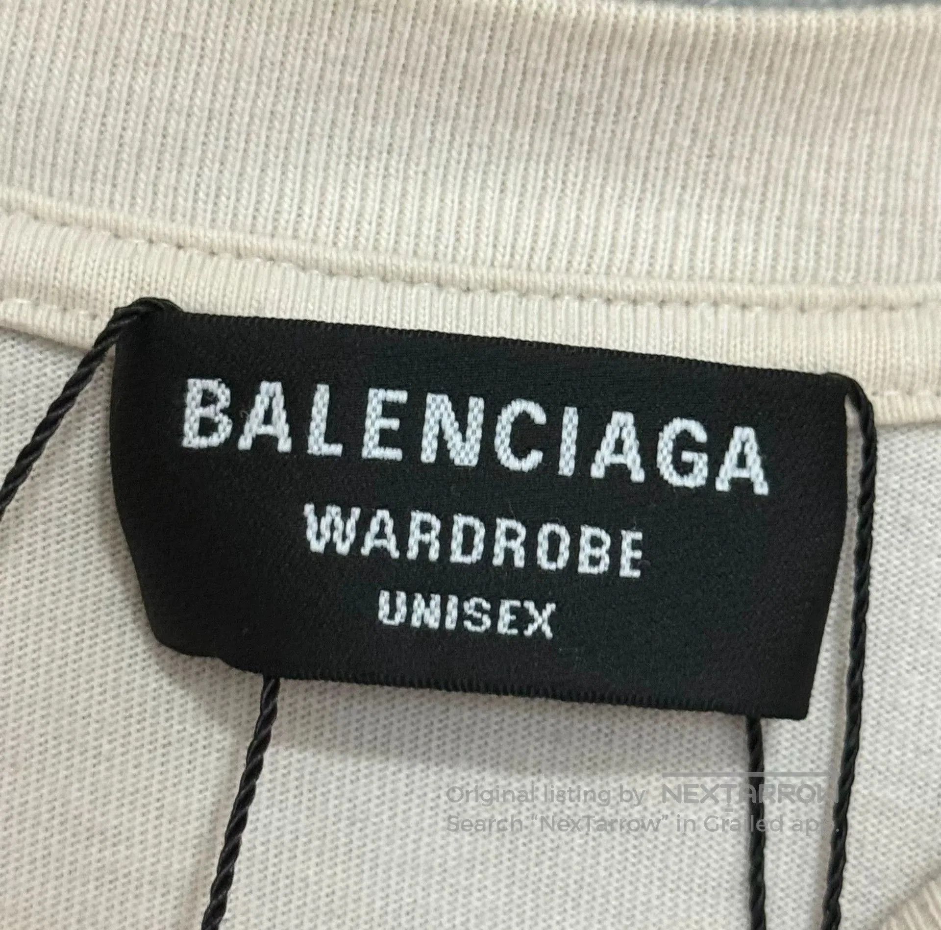 Balenciaga Balenciaga Beige Logo Short Sleeve Tee. Size US L / EU 52-54 / 3 - 3 Thumbnail