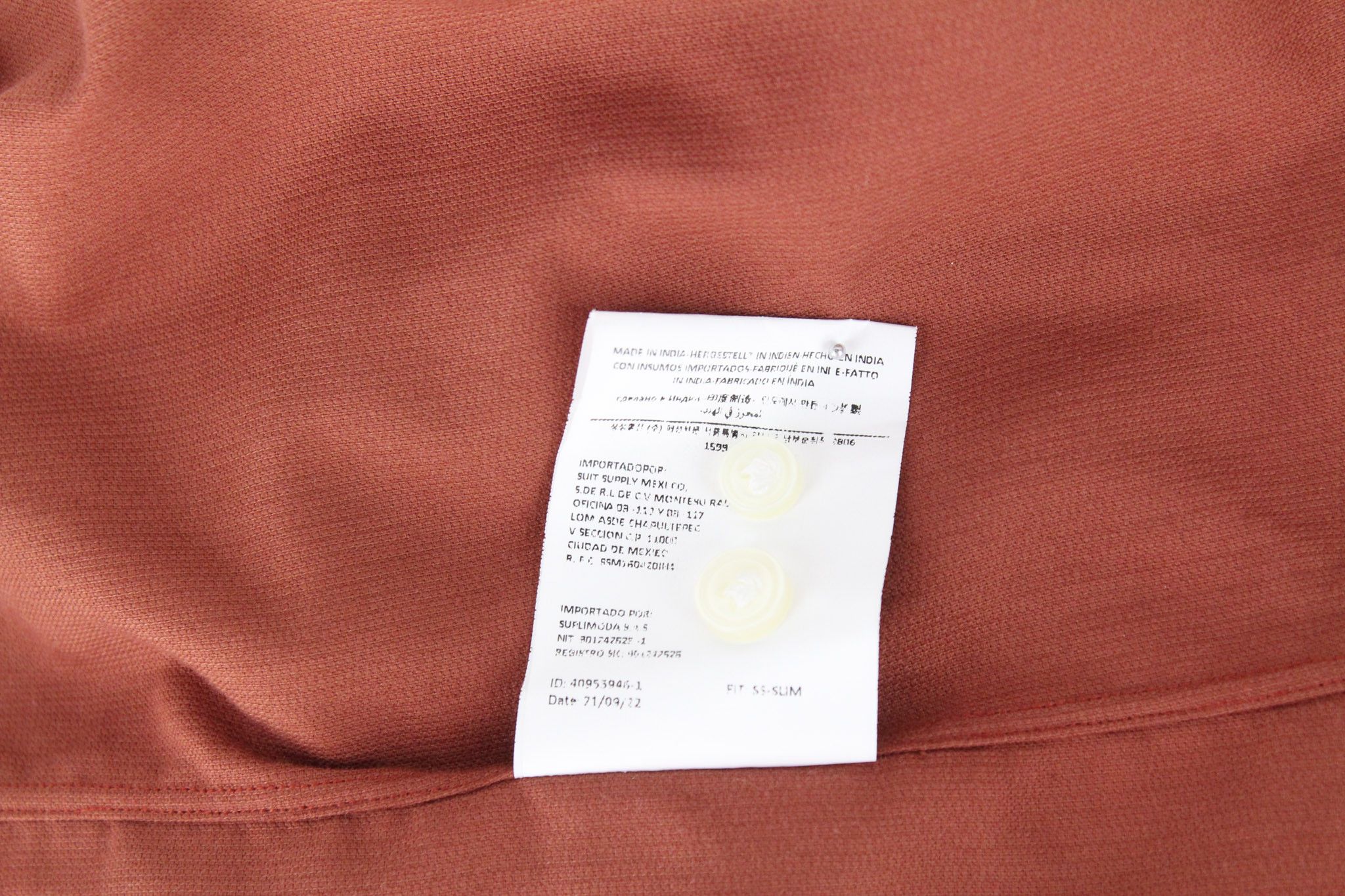 Suitsupply ~2XS Red Velvet Corduroy Cotton Shirt 67552 Size US XXS / EU 40 - 6 Thumbnail