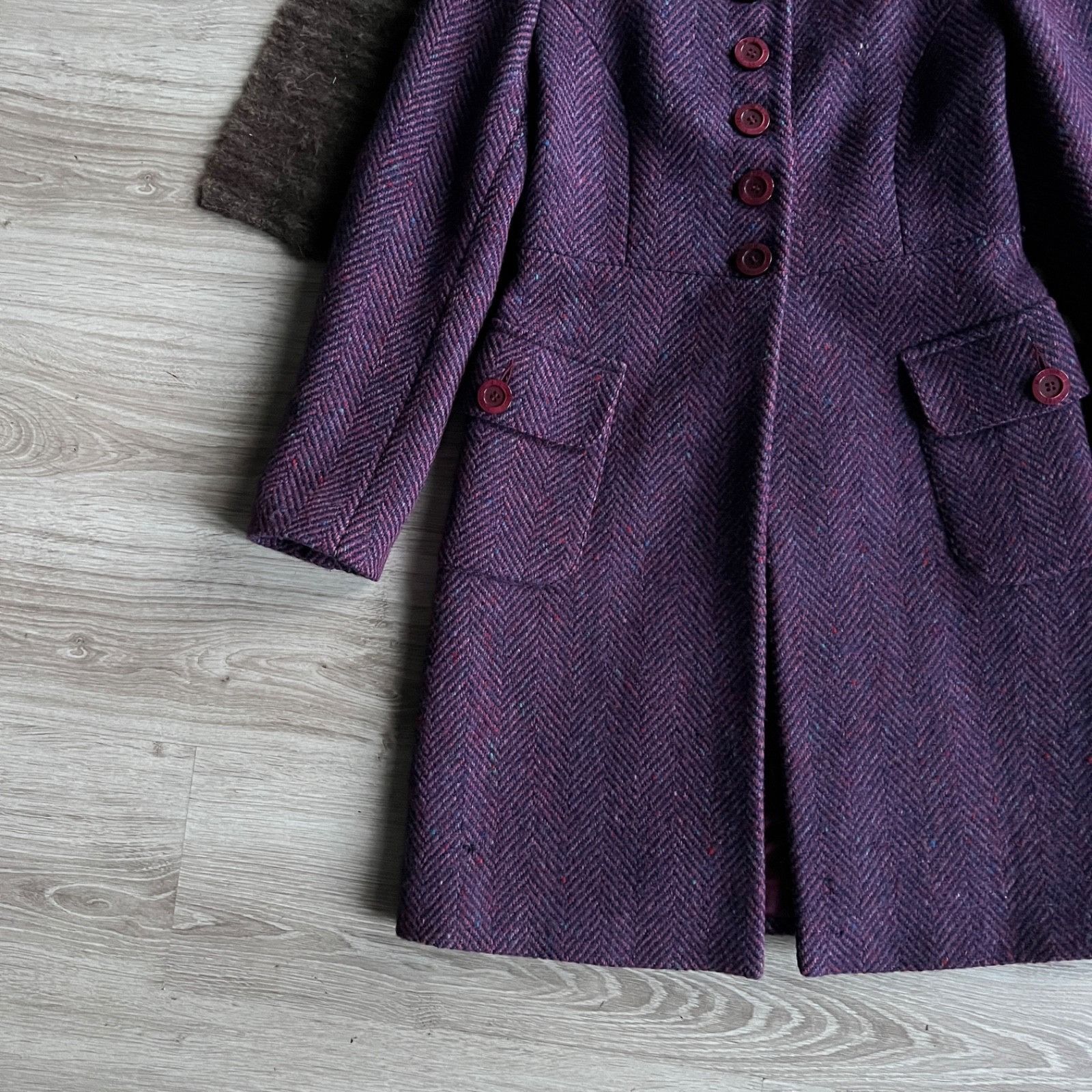Moschino Moschino Jeans Vintage Herringbone Wool Coat 9729AC Size S / US 4 / IT 40 - 9 Thumbnail