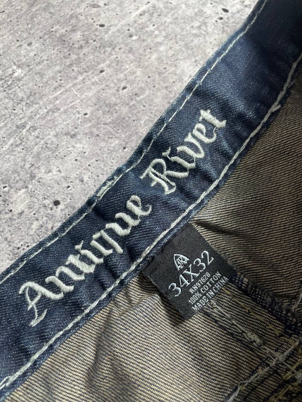 Antique Rivet Vintage 00s Antique Rivet Rock Revival Style Denim Jeans Y2K Size US 34 / EU 50 - 7 Thumbnail