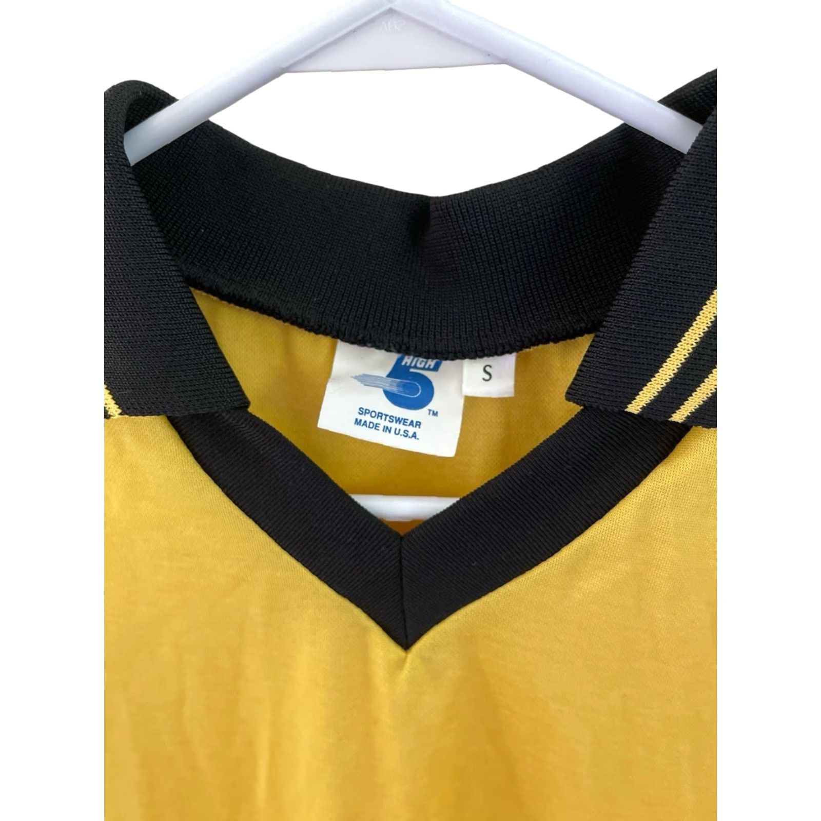 Vintage VINTAGE High Five Shirt Mens S Yellow 90s Deadstock NWOT Polo Soccer United States Made Size US S / EU 44-46 / 1 - 2 Thumbnail