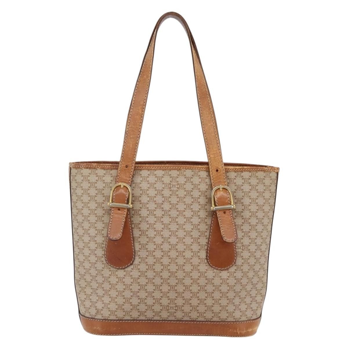 Celine CELINE Macadam Canvas Tote Bag Pvc Beige Gold Size ONE SIZE - 3 Thumbnail