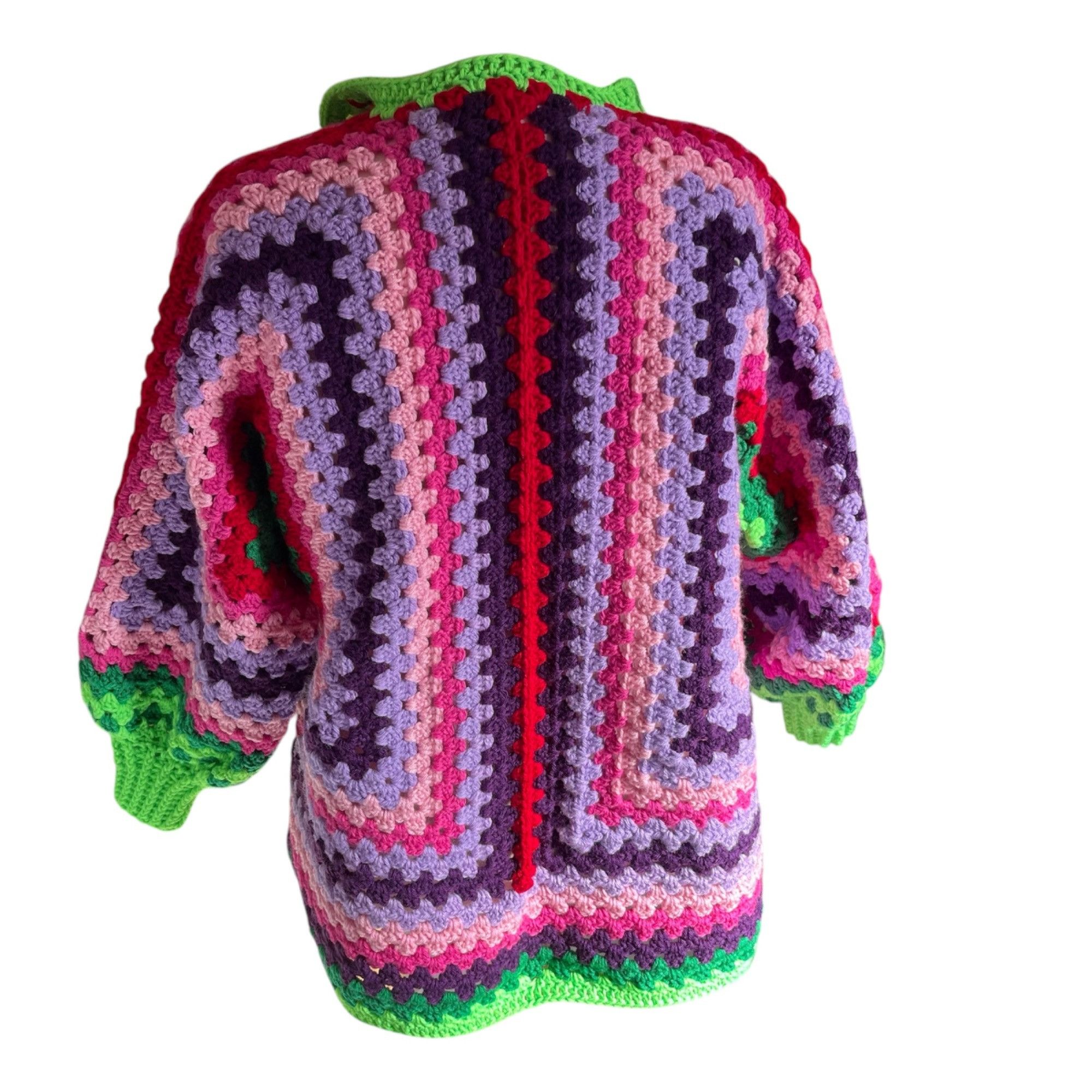 Handmade Crochet Cardigan Beautiful Sweater Inspired Jason Mamoa 2XL Size XXL / US 16-18 / IT 52-54 - 4 Thumbnail