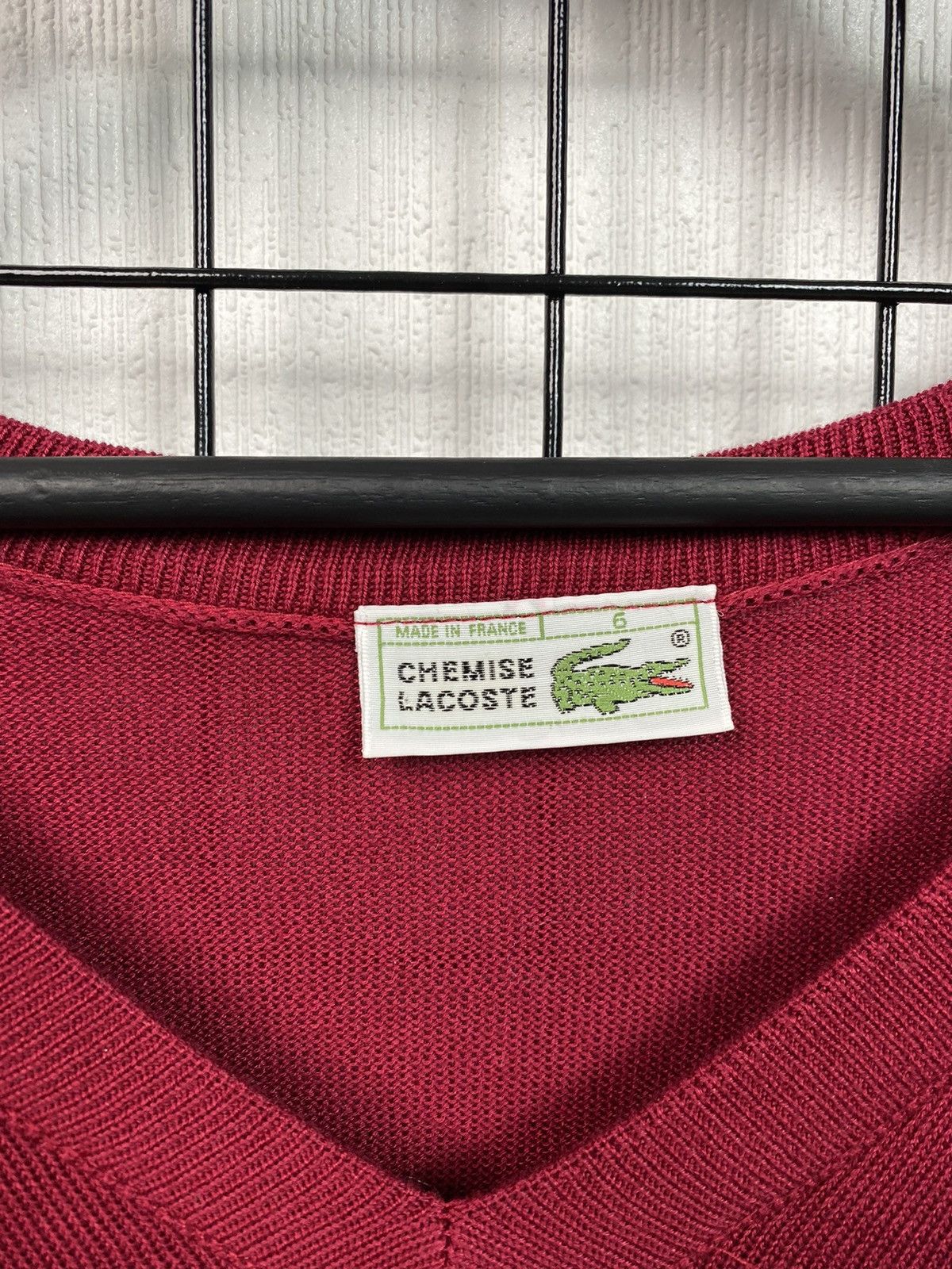 Lacoste × Vintage VINTAGE LACOSTE RED V-NECK SWEATER CHEMISE SIZE 6 MEN XL Size US XL / EU 56 / 4 - 4 Thumbnail