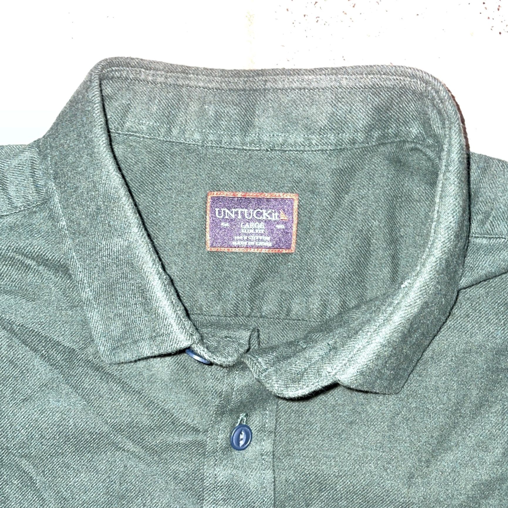 UNTUCKit UNTUCKit Slim Fit Button-Up Shirt Mens L Green Long Sleeve Size US L / EU 52-54 / 3 - 2 Thumbnail