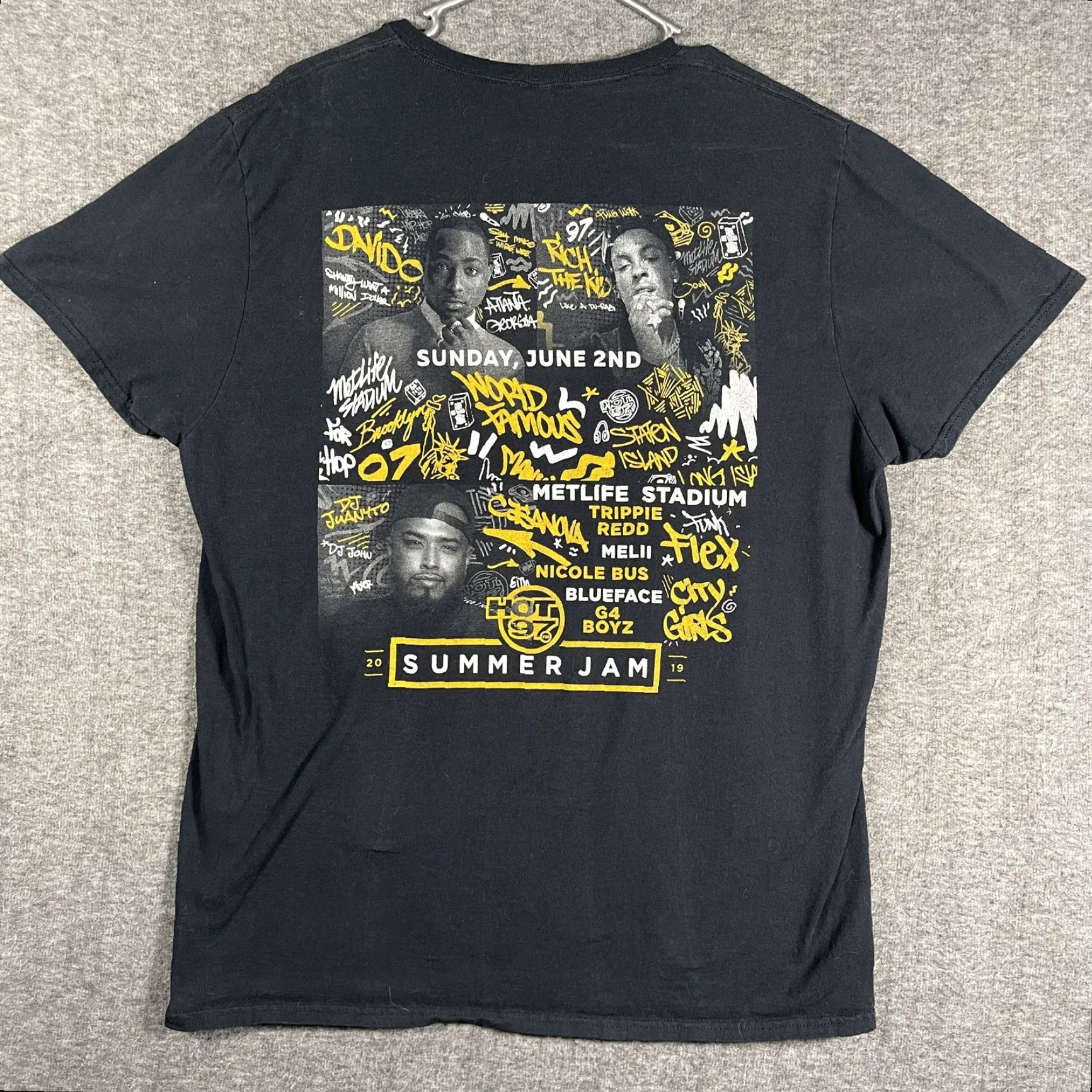 Fruit Of The Loom Hot 97 Summer Jam Shirt Mens XL Black 2019 MetLife Stadium Hip Hop Tee Shirt Size US XL / EU 56 / 4 - 2 Thumbnail