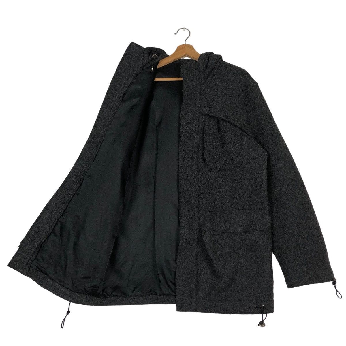 Issey Miyake 🔥Rich Black - Wool Hunting Jacket Double Layer Tete Homme Size US L / EU 52-54 / 3 - 9 Thumbnail