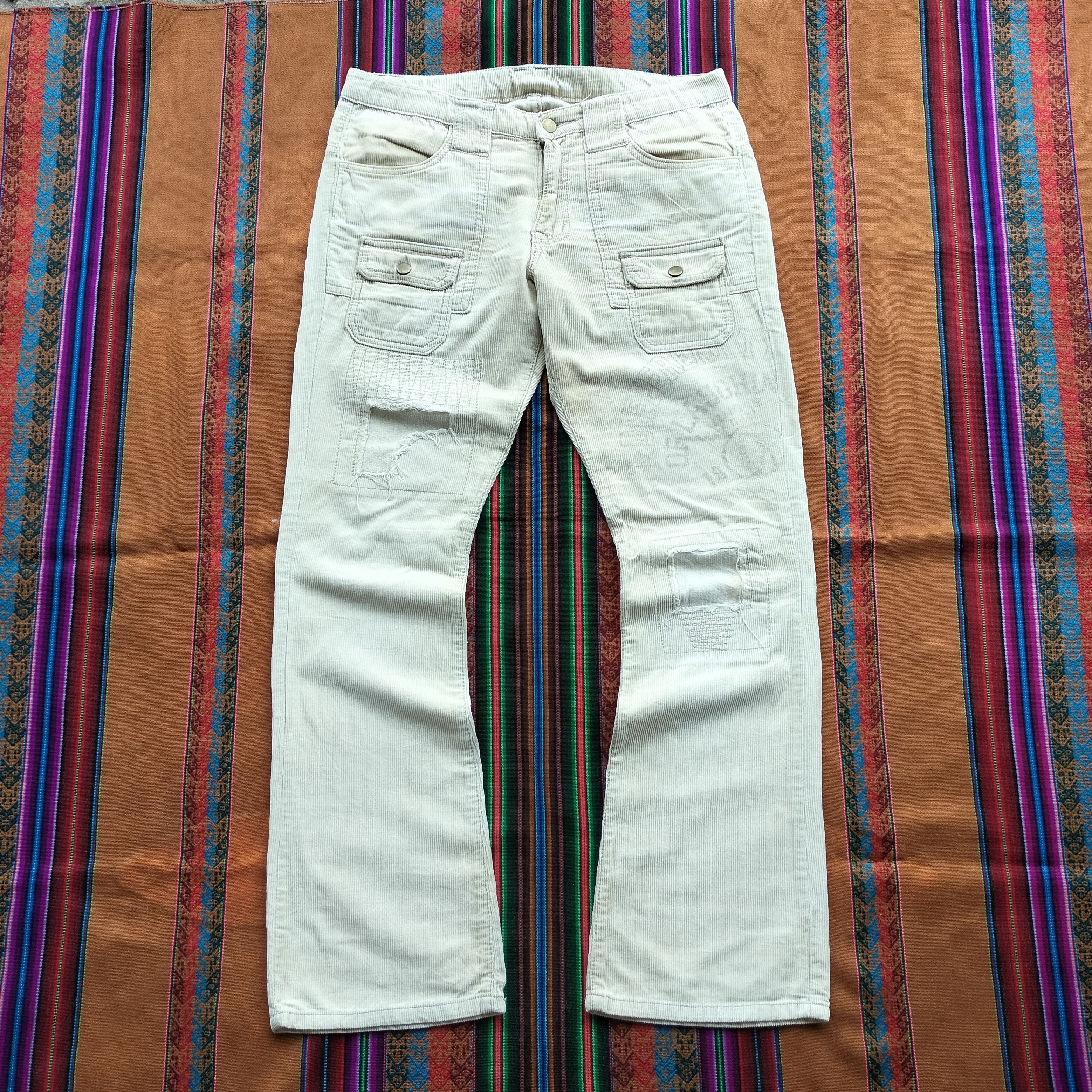 Vintage Made in Heaven patchwork flare corduroy pants
