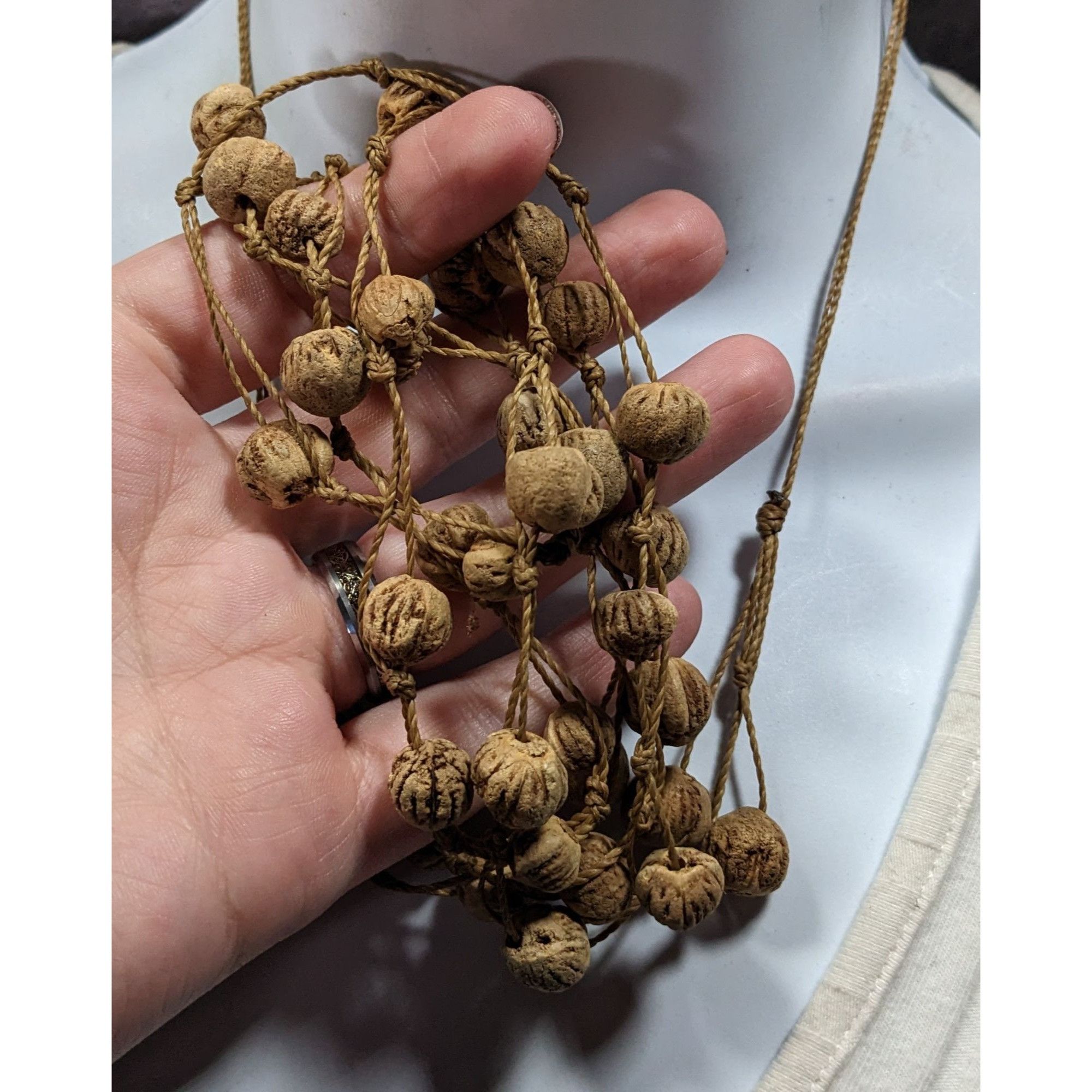 Other Rustic Natural Seed And Twine Tan Beaded Multilayer Necklace Size ONE SIZE - 3 Thumbnail