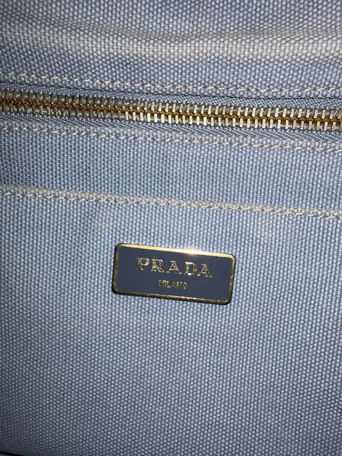 Prada Prada Canapa Light Blue Canvas Hand Tote Bag W Strap/Card Size ONE SIZE - 12 Thumbnail