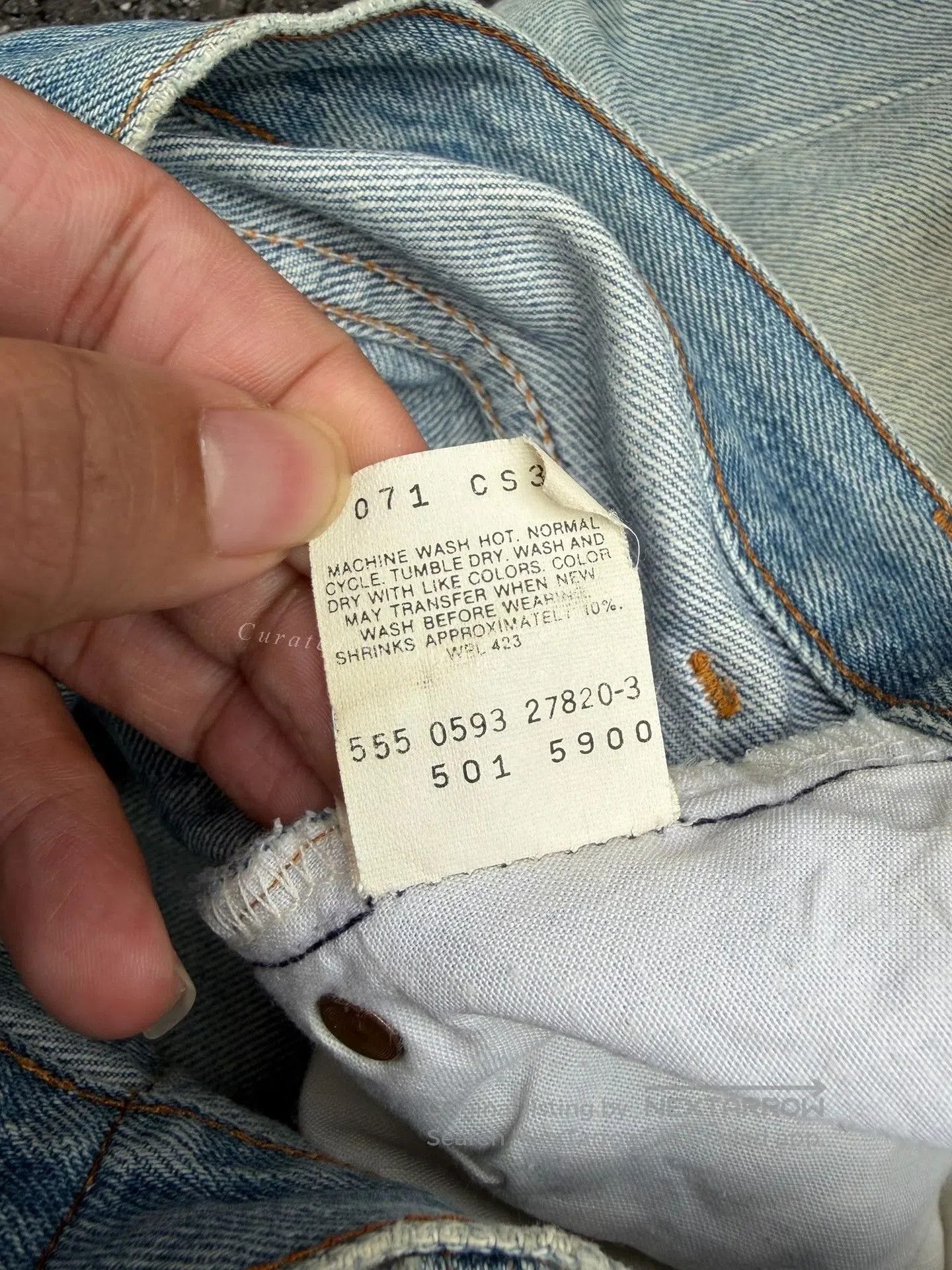 Vintage Vintage Levis 501 90s Washed Blue Jeans. Size US 32 / EU 48 - 5 Thumbnail