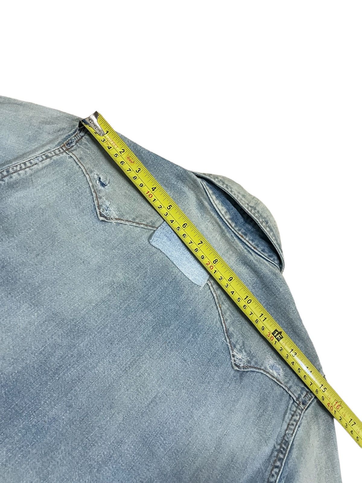 Blue Blue Japan BlueBlue Japan Crazy Indigo Wash Letterman Patch Denim Shirt Size US S / EU 44-46 / 1 - 18 Thumbnail