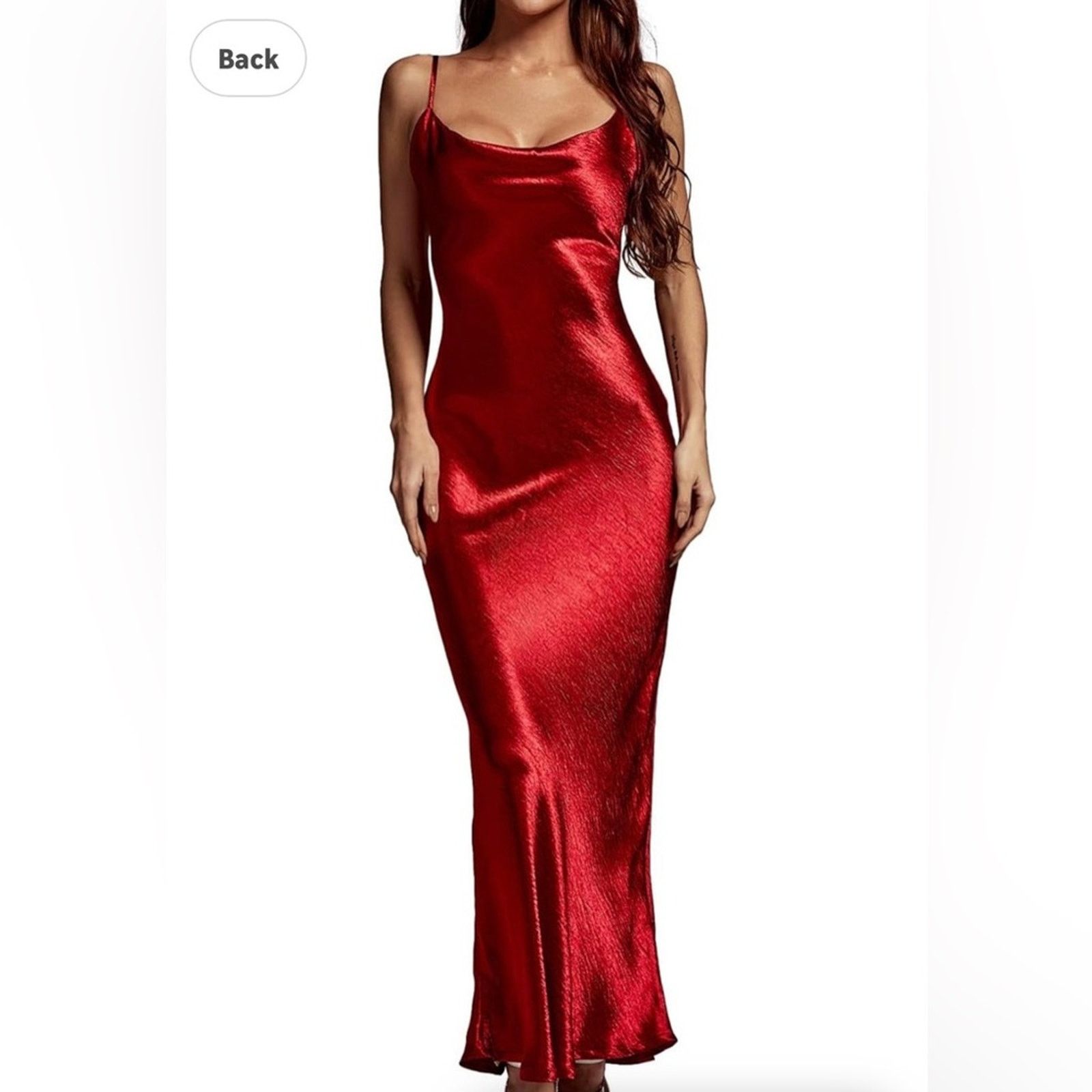 Other New Elegant Red Satin Evening Gown size S/M Size S / US 4 / IT 40 - 2 Thumbnail