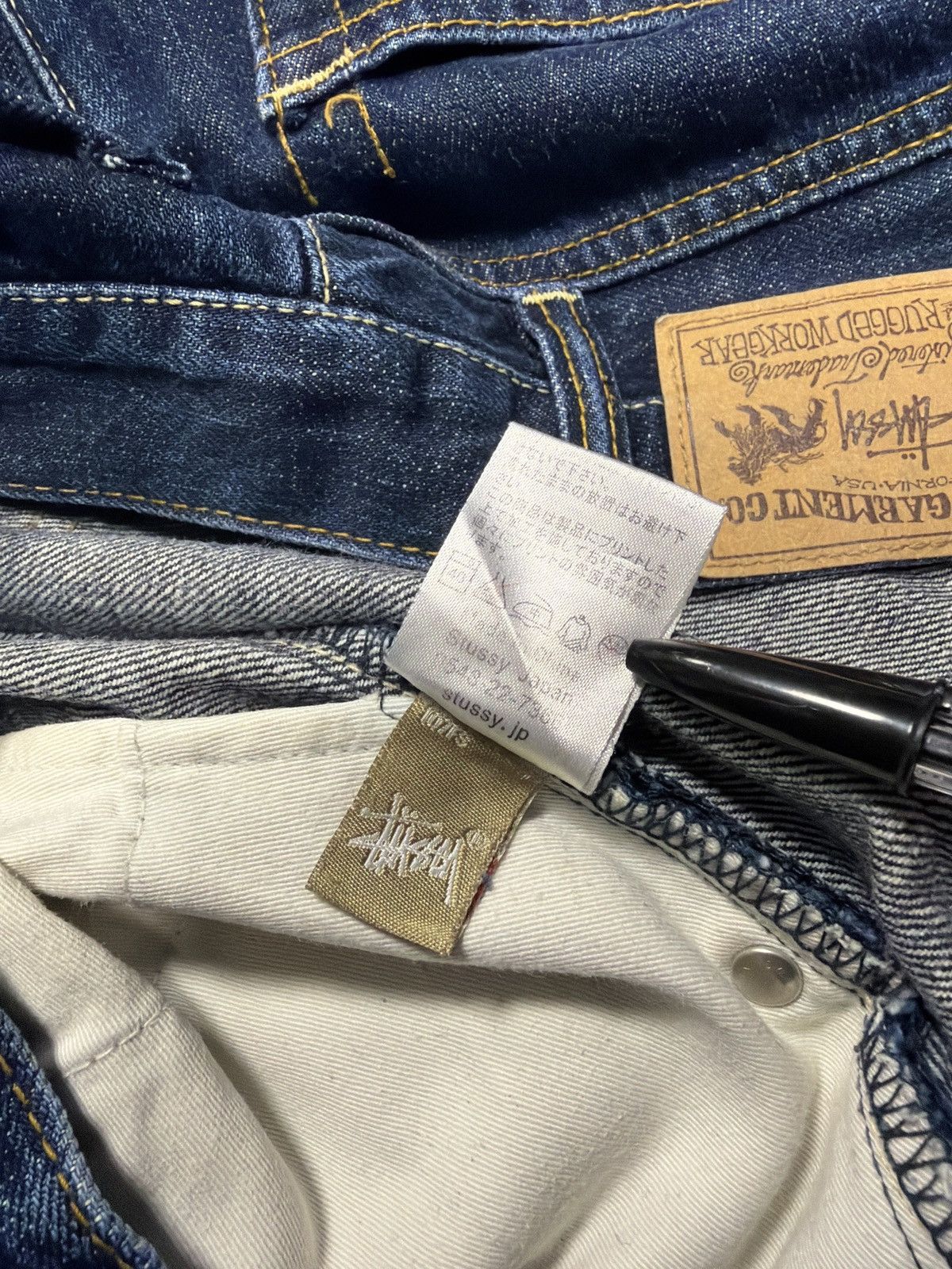 Stussy Vintage 2000s Stussy Navy & Blue Jeans - Waist: 36” Size US 36 / EU 52 - 9 Thumbnail