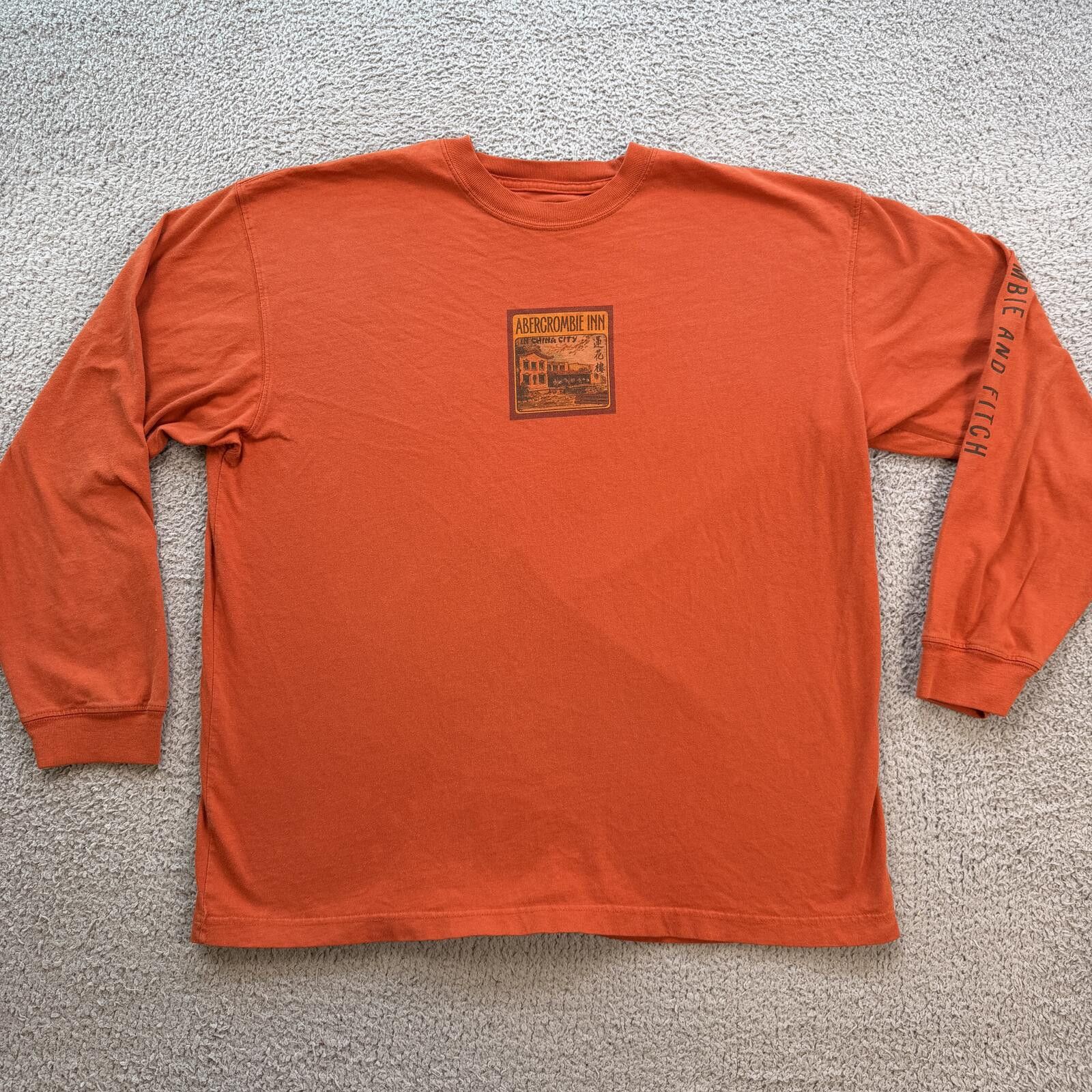 Abercrombie & Fitch Vintage Abercrombie & Fitch Orange Long Sleeve Shirt XL Y2K Size US XL / EU 56 / 4 - 1 Thumbnail