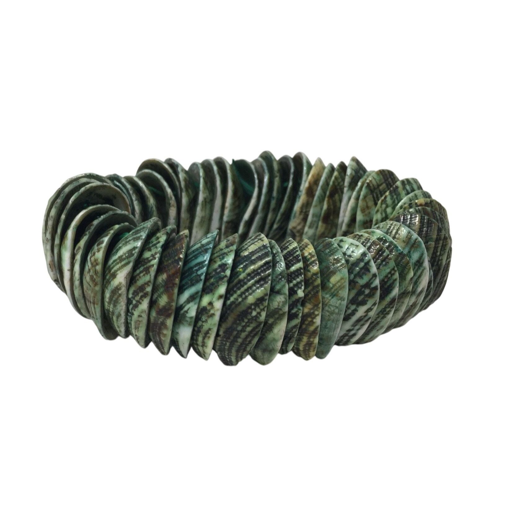 Other Women's Green Shell Stretchy Statement Bracelet Size ONE SIZE - 1 Thumbnail