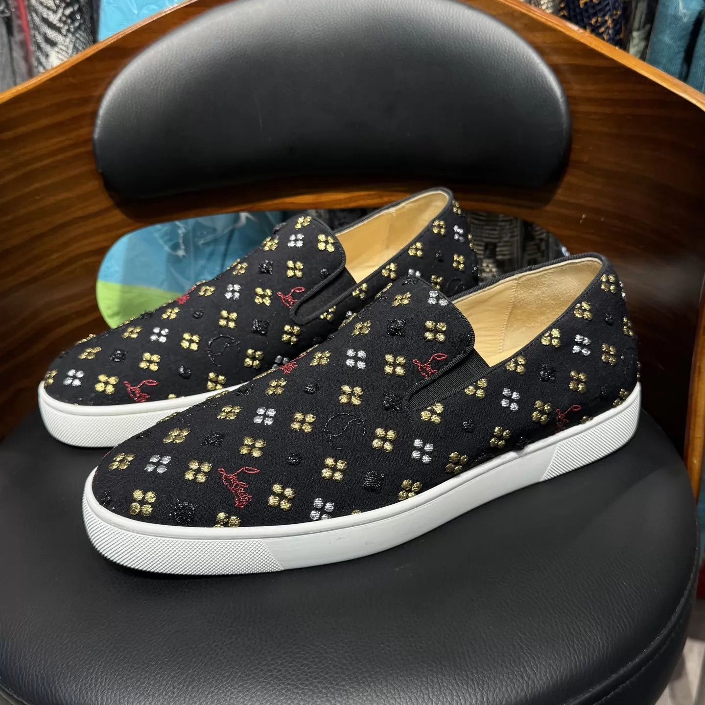 Christian Louboutin Christian Louboutin All Over Print Red Sole Slip On 44 Size US 11 / EU 44 - 1 Thumbnail