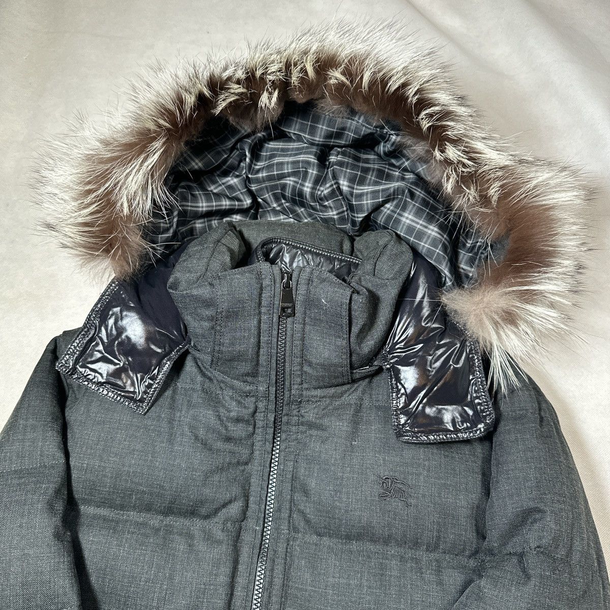 Burberry 00’s Burberry Black Label Fur Hood Down Puffer Jacket Size US M / EU 48-50 / 2 - 5 Thumbnail