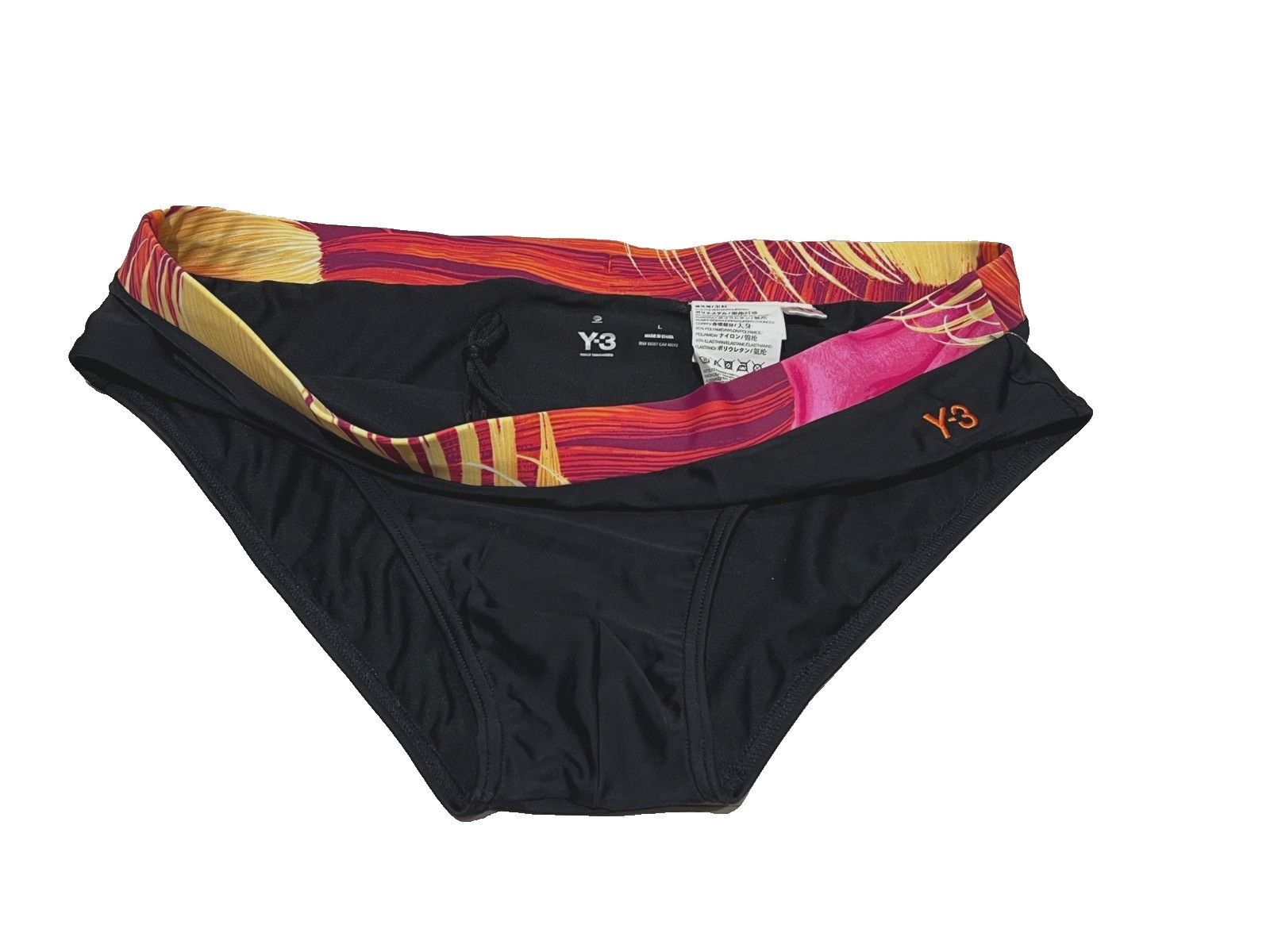 Y-3 Y-3 Yohji Yamamoto Swim Briefs Black Drawcord Feather Print Size US 34 / EU 50 - 3 Thumbnail