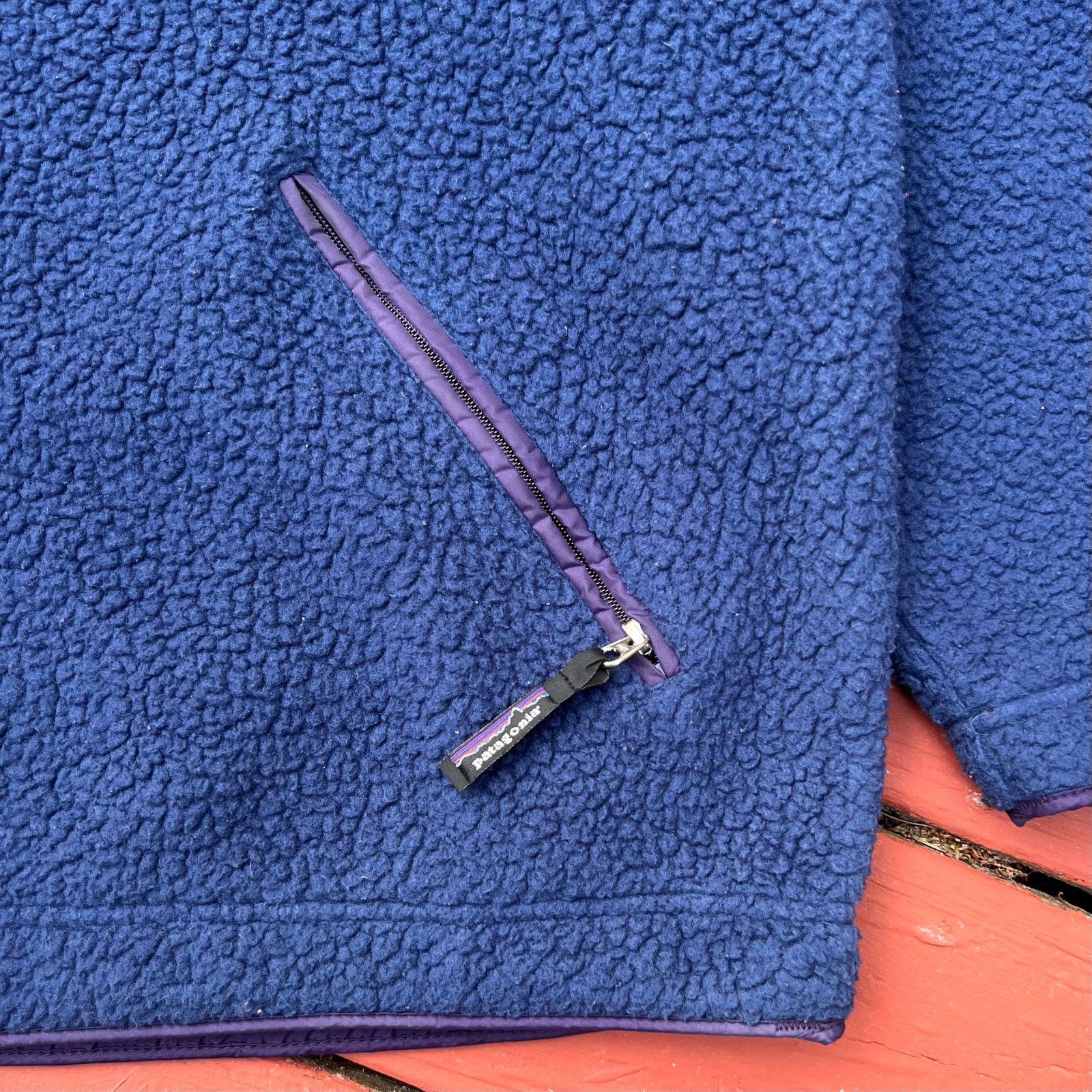 Patagonia × Vintage Vintage 90s Patagonia Synchilla Big T Fleece USA Pile Jacket Size US L / EU 52-54 / 3 - 4 Thumbnail
