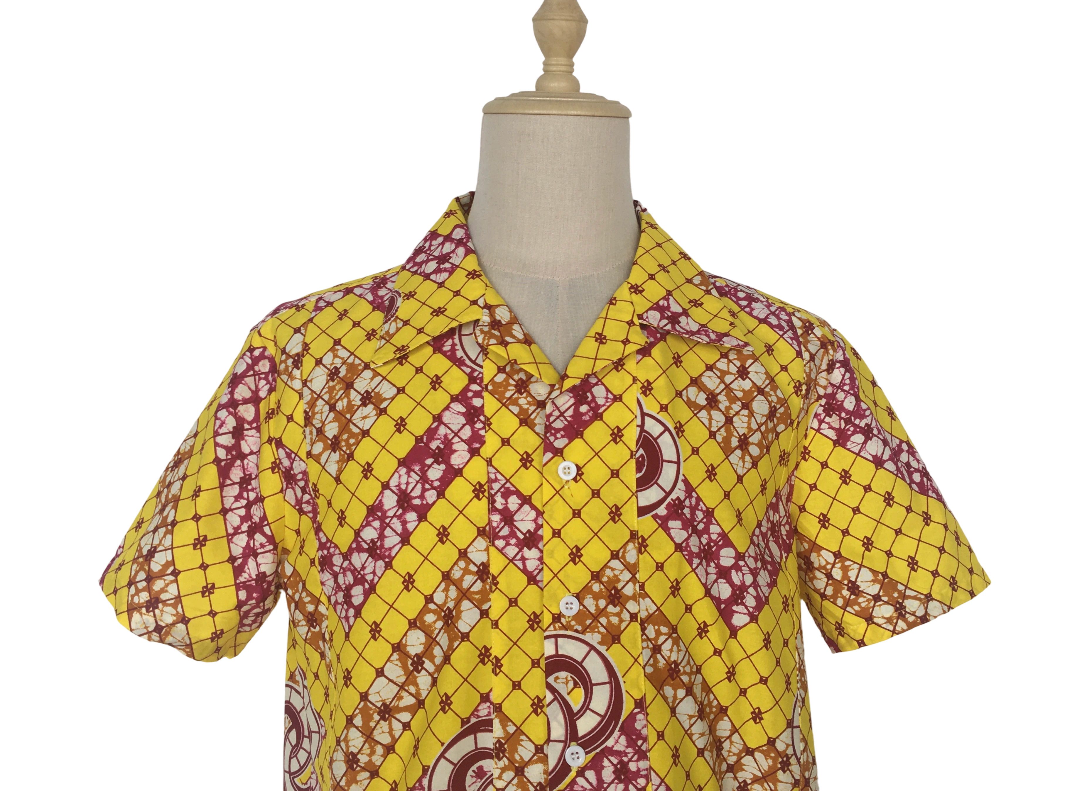 Other African Wax Print Men Shirt Short Sleeves Summer Size US L / EU 52-54 / 3 - 4 Thumbnail