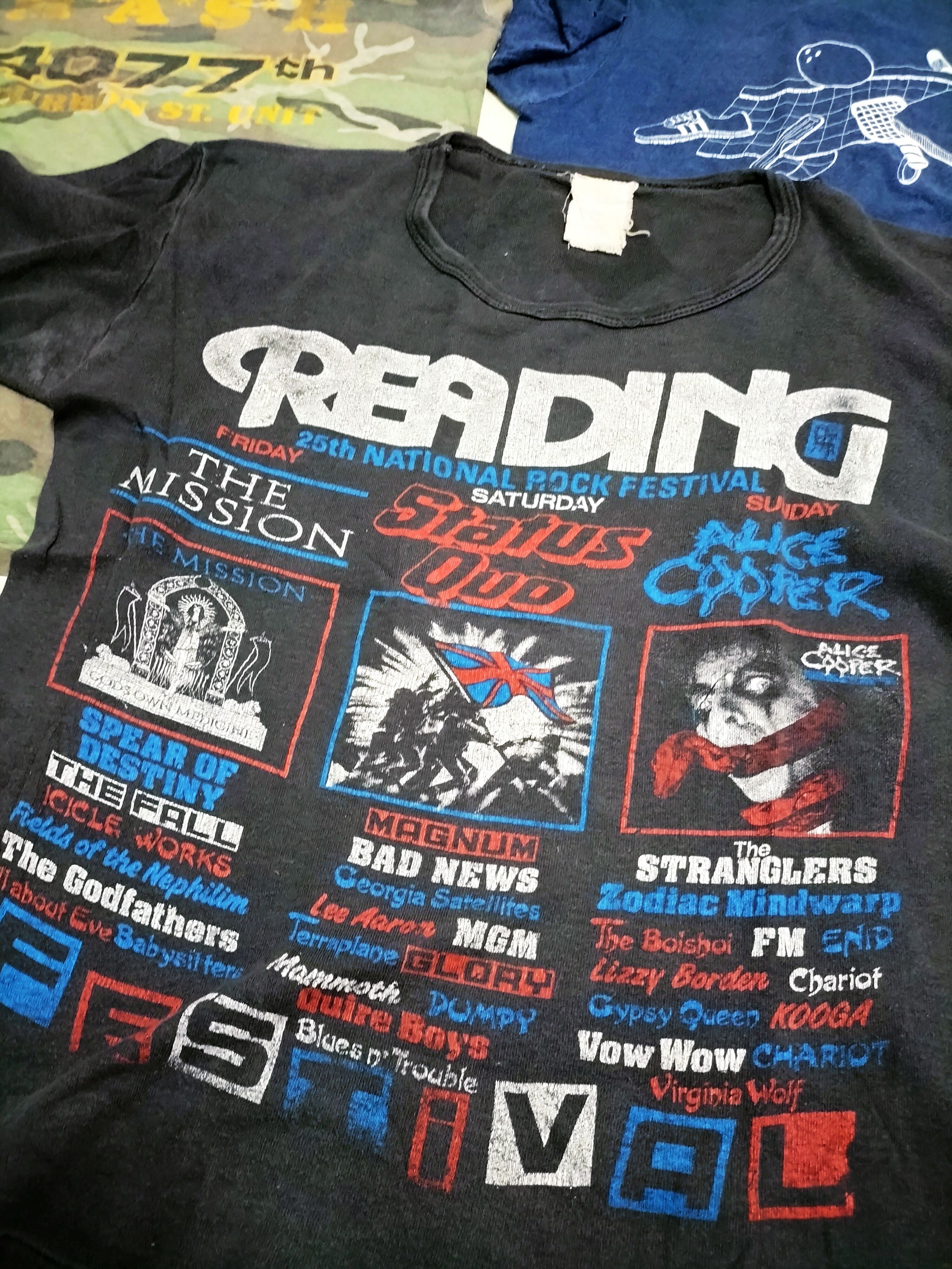 Band Tees Vintage 80s Reading Festival Status Quo Alice Cooper Size US L / EU 52-54 / 3 - 21 Thumbnail