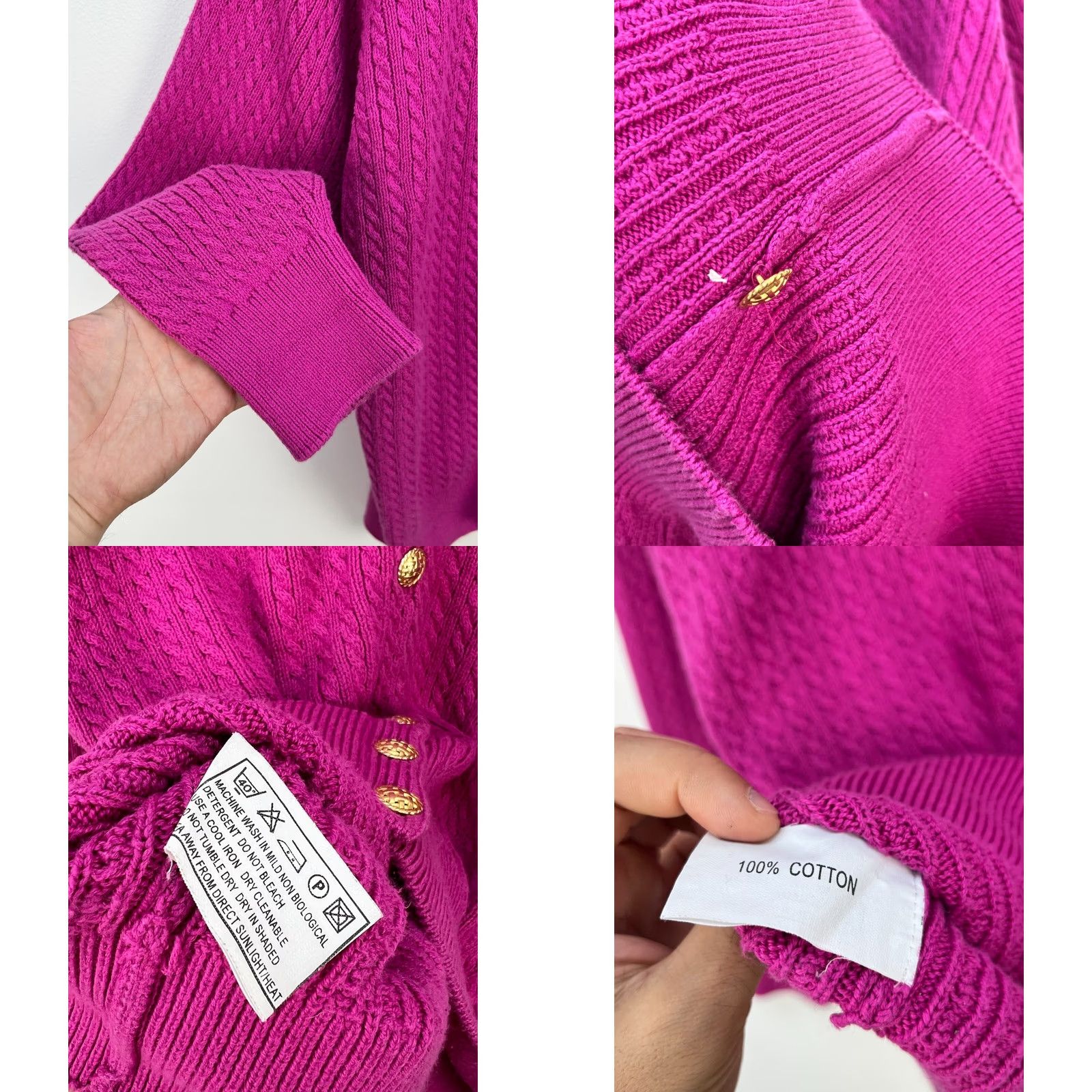 Johnstons Of Elgin Johnstons of Elgin Cotton Knit Sweater Cardigan Womens Size L Size L / US 10 / IT 46 - 8 Thumbnail