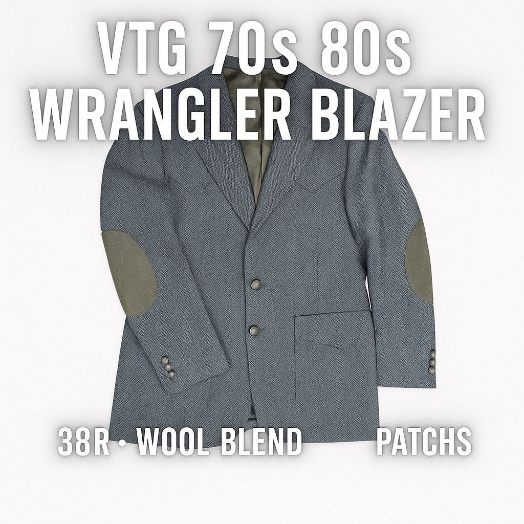 Wrangler vtg wrangler herringbone wool blazer 38r elbow patches Size US S / EU 44-46 / 1 - 1 Thumbnail