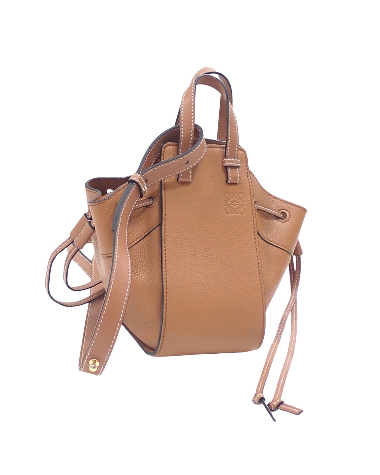 image of Sophisticated Brown Calfskin Handbag With Shoulder Strap By Loewe, Women's