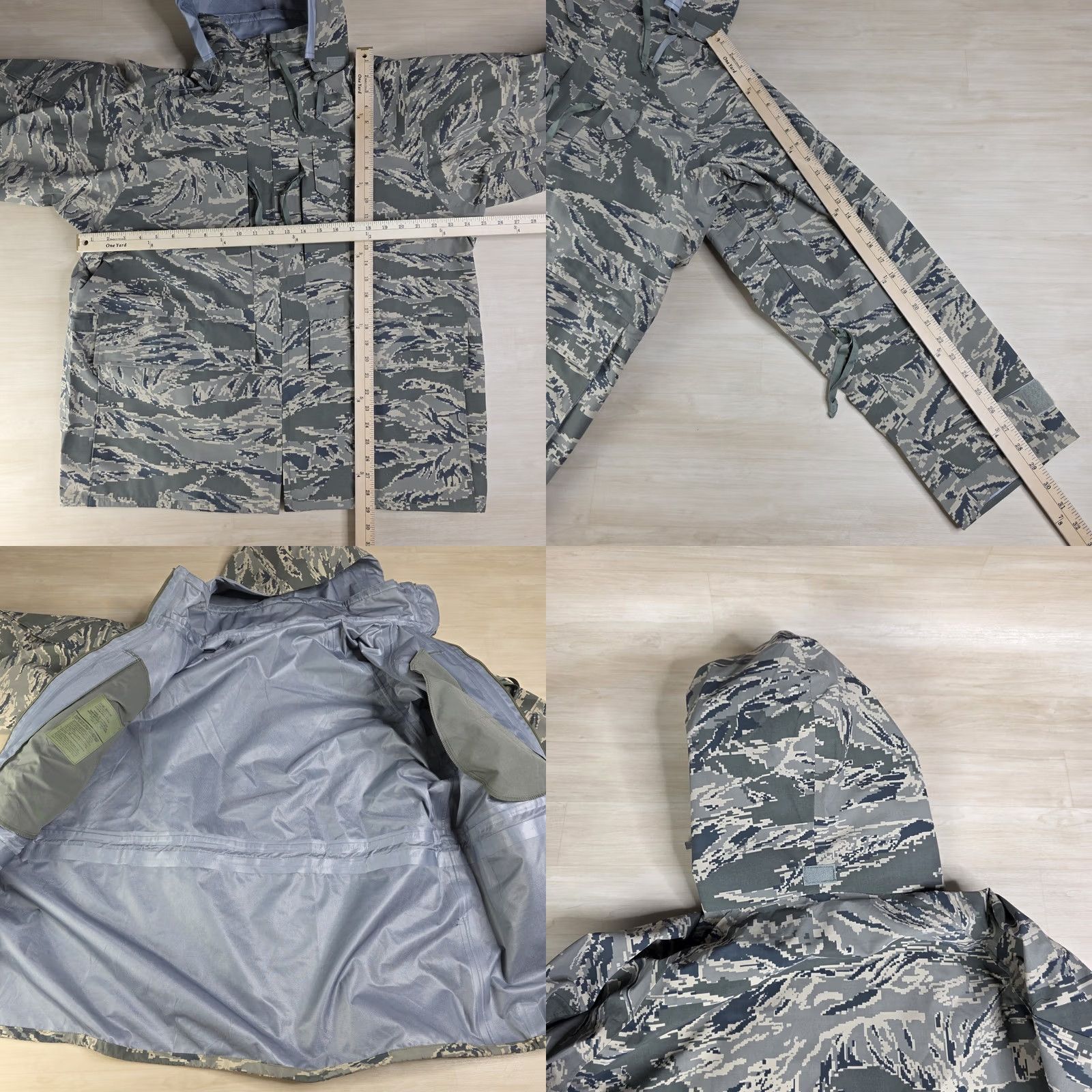 Vintage U.S. Military Parka AIR FORCE TIGER STRIPE Waterproof Size Large Regular All-Purpose Environmental Tiger Stripe Gray Size US L / EU 52-54 / 3 - 8 Thumbnail