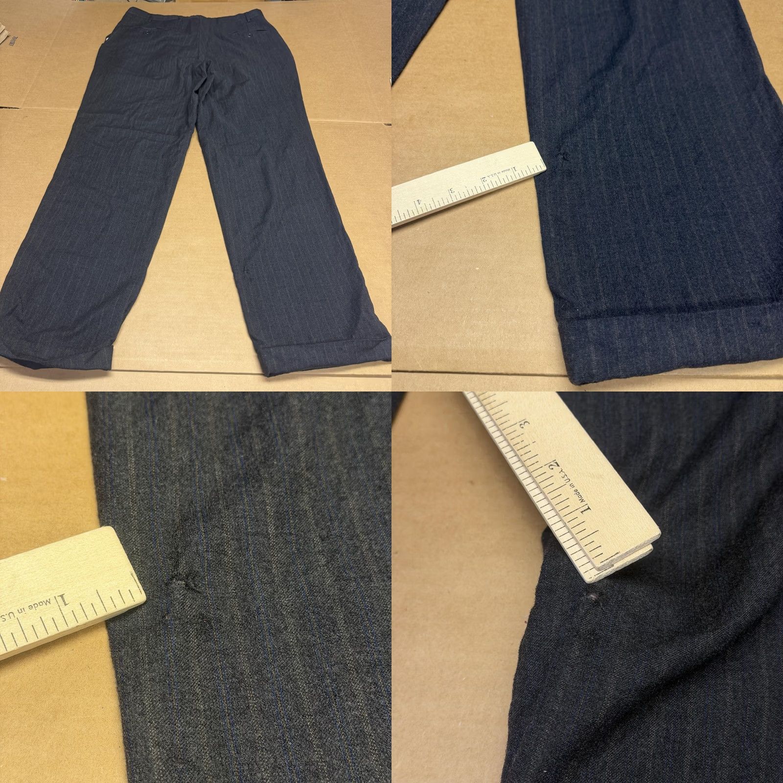 Vintage Turnbury Mens 38x32 Gray Wool Pants - Formal Dress Slim Fit Size US 38 / EU 54 - 9 Thumbnail